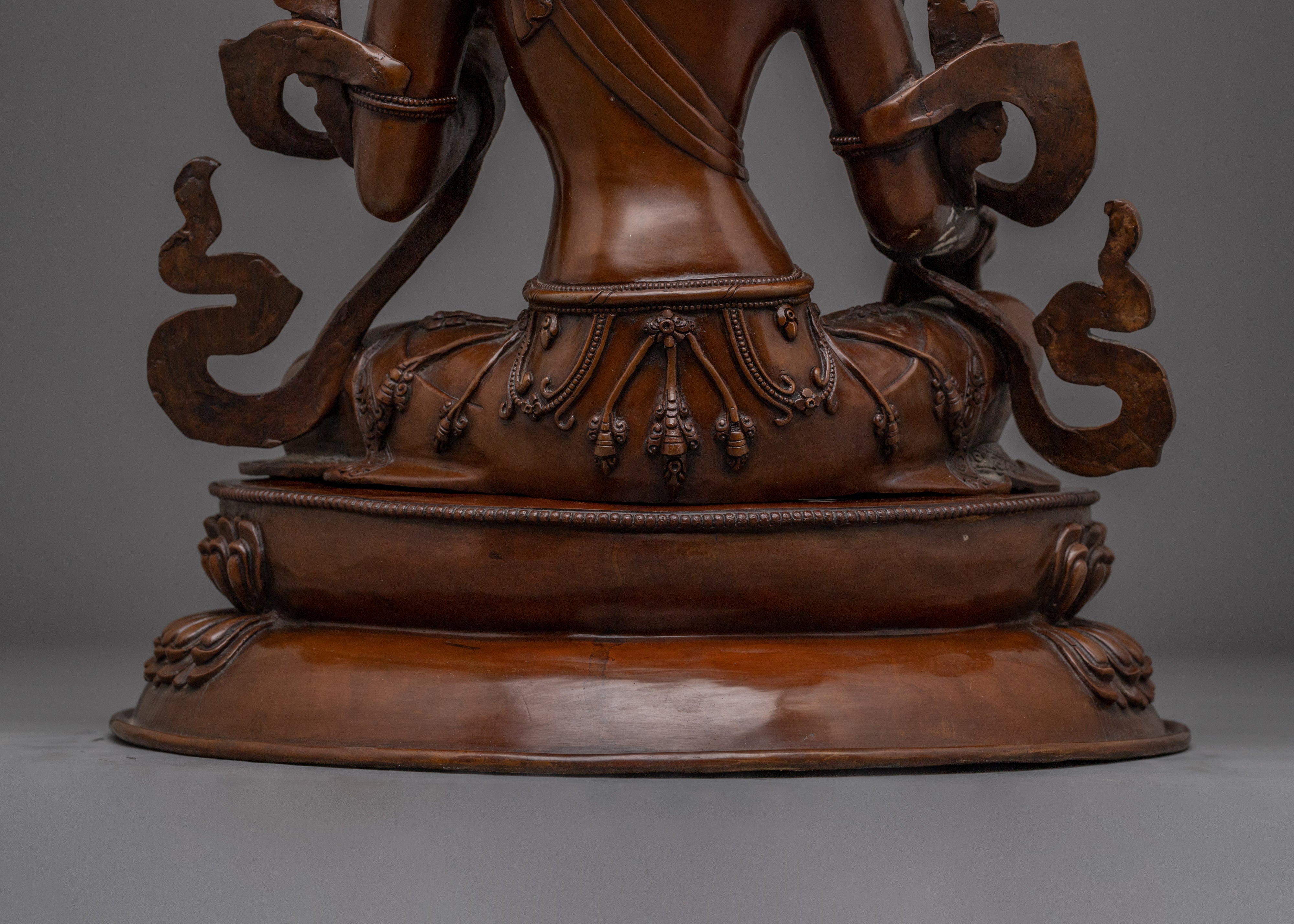 Oxidized Sacred Feminine Art of Green Tara | The Compassionate Protector