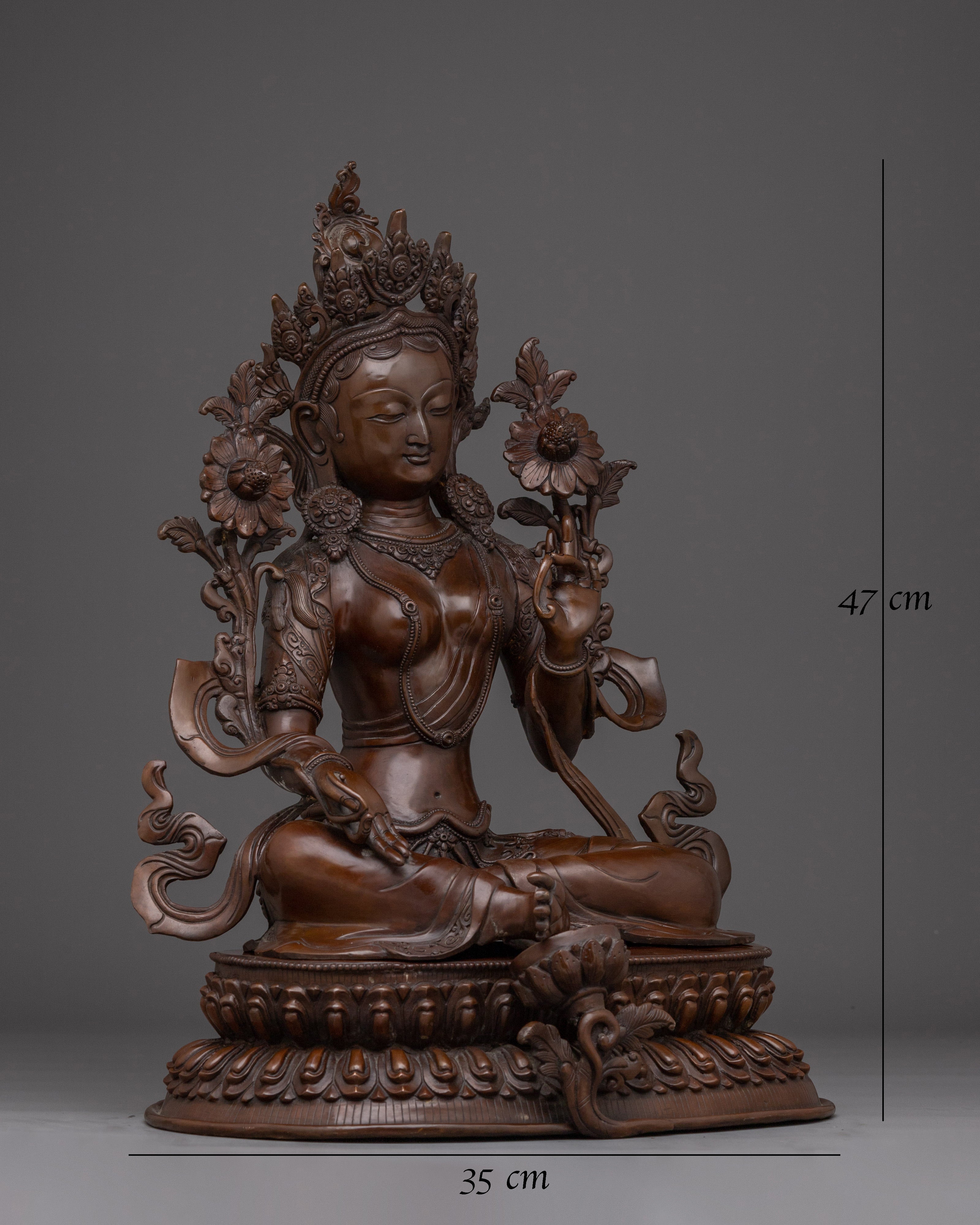 Oxidized Sacred Feminine Art of Green Tara