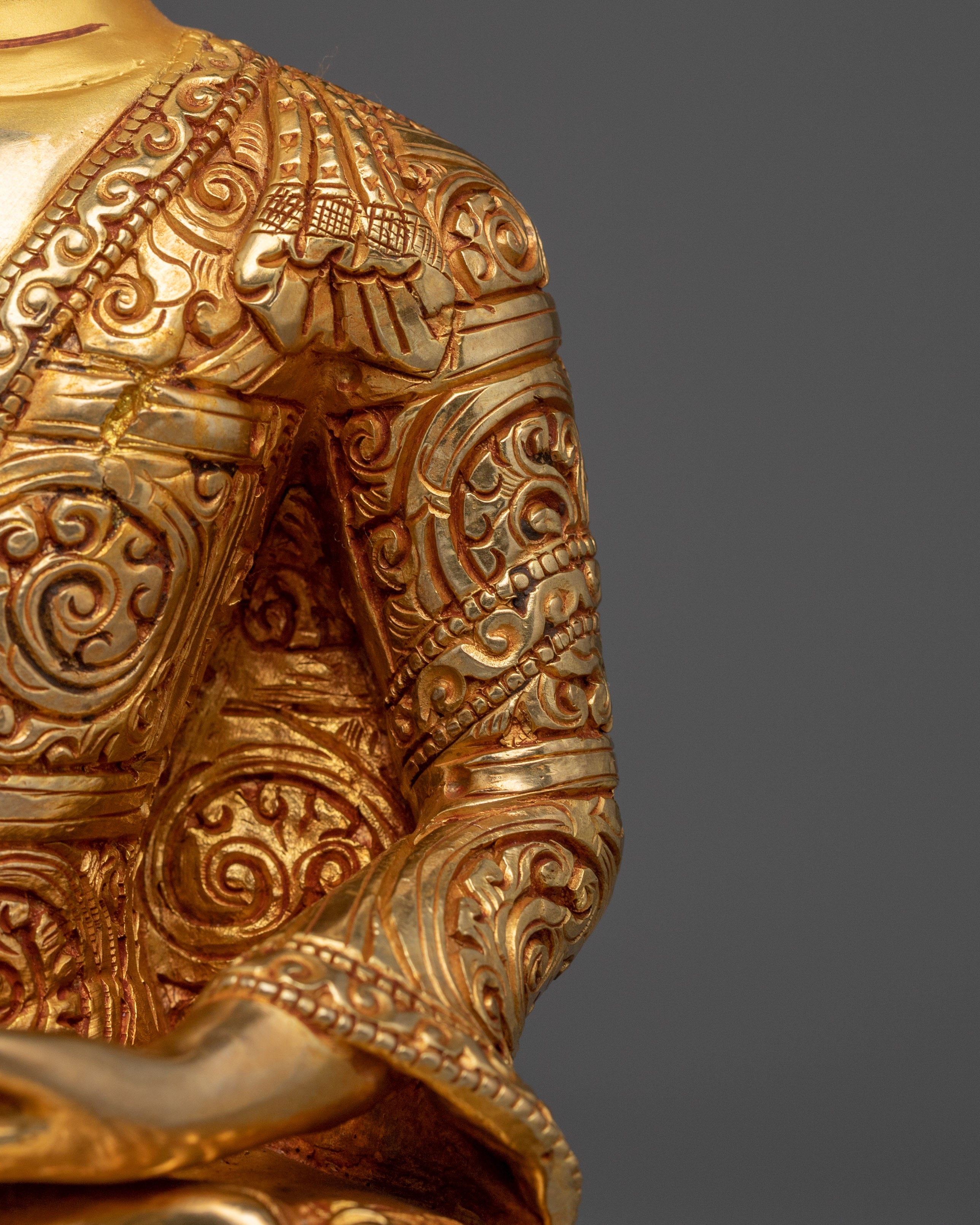 24K Gold Gilded Amitabha Buddha Statue | Meditation & Shrine Decor