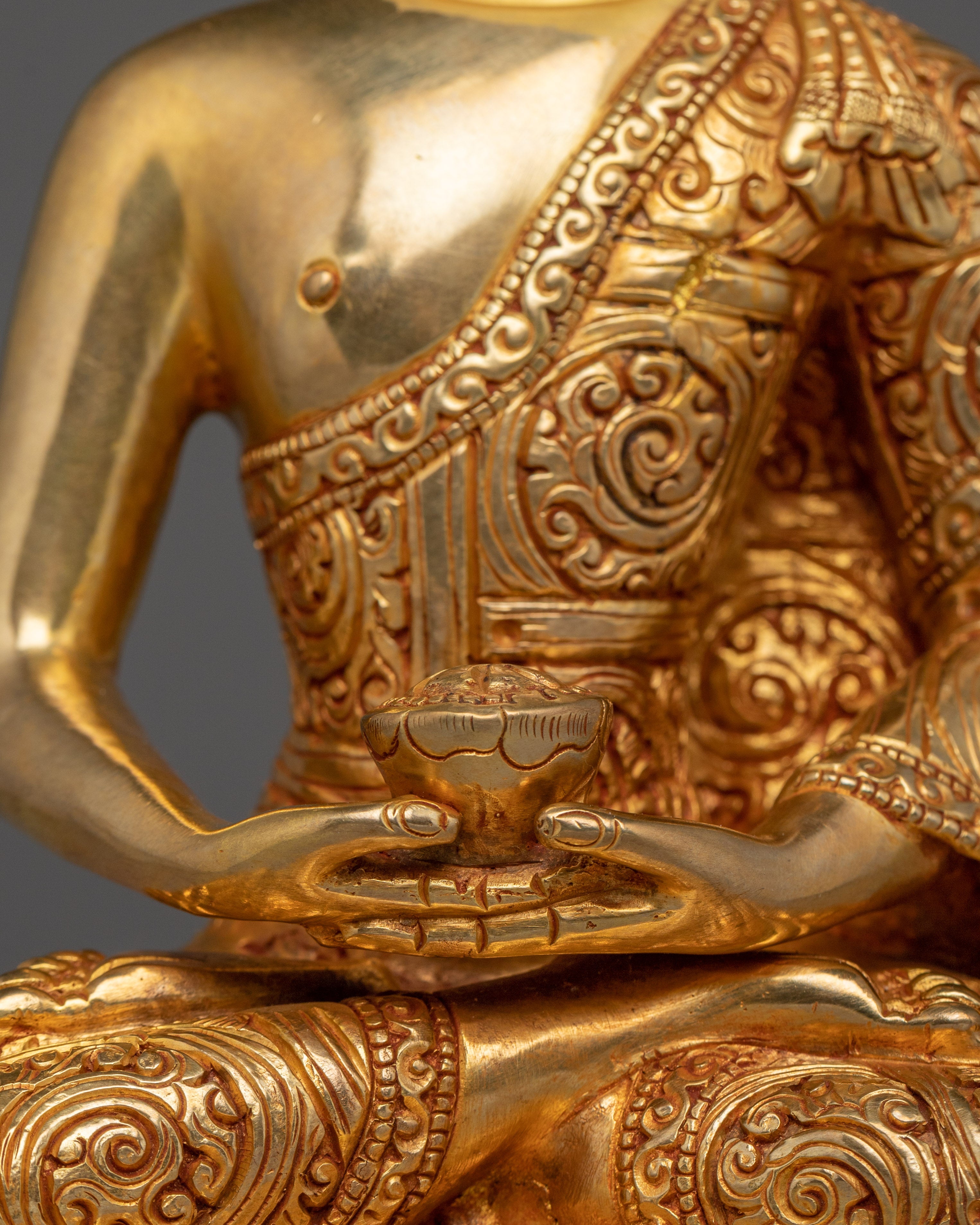 24K Gold Gilded Amitabha Buddha Statue | Meditation & Shrine Decor