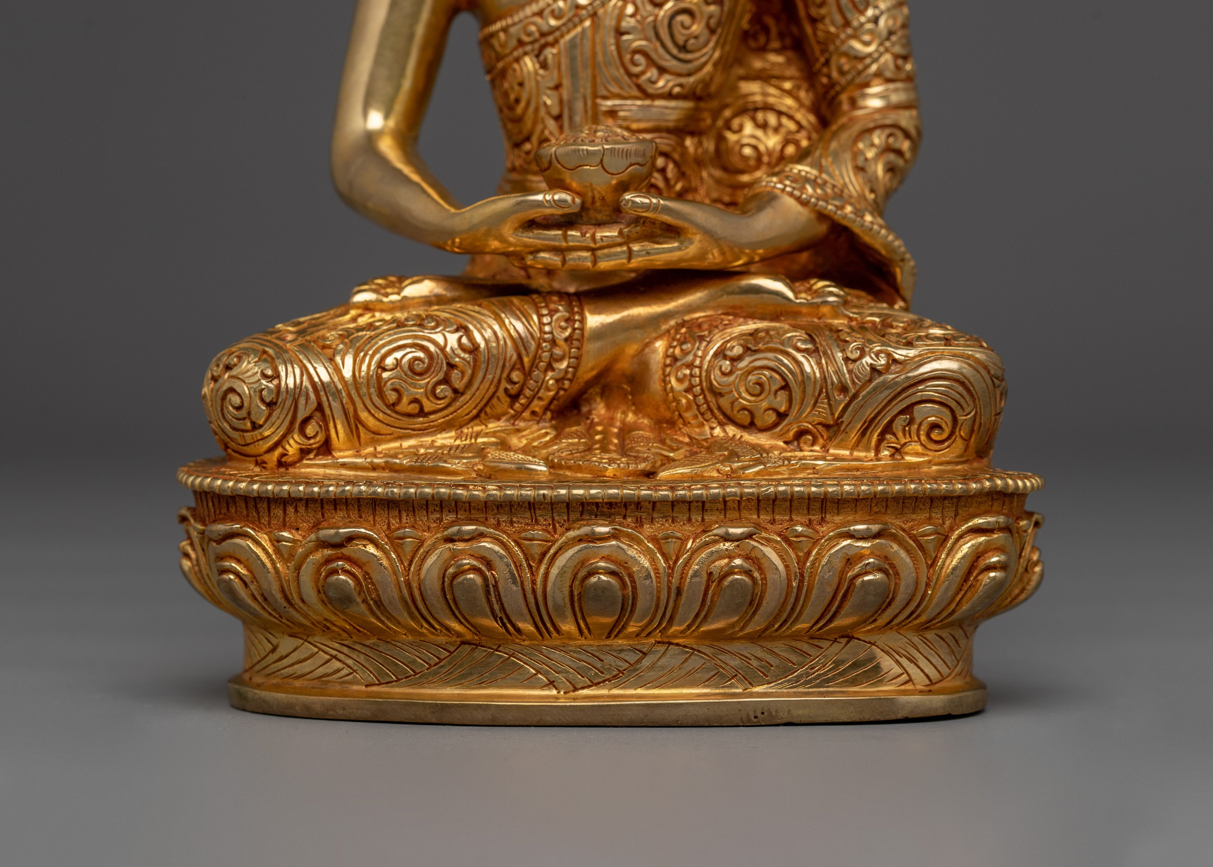 24K Gold Gilded Amitabha Buddha Statue | Meditation & Shrine Decor