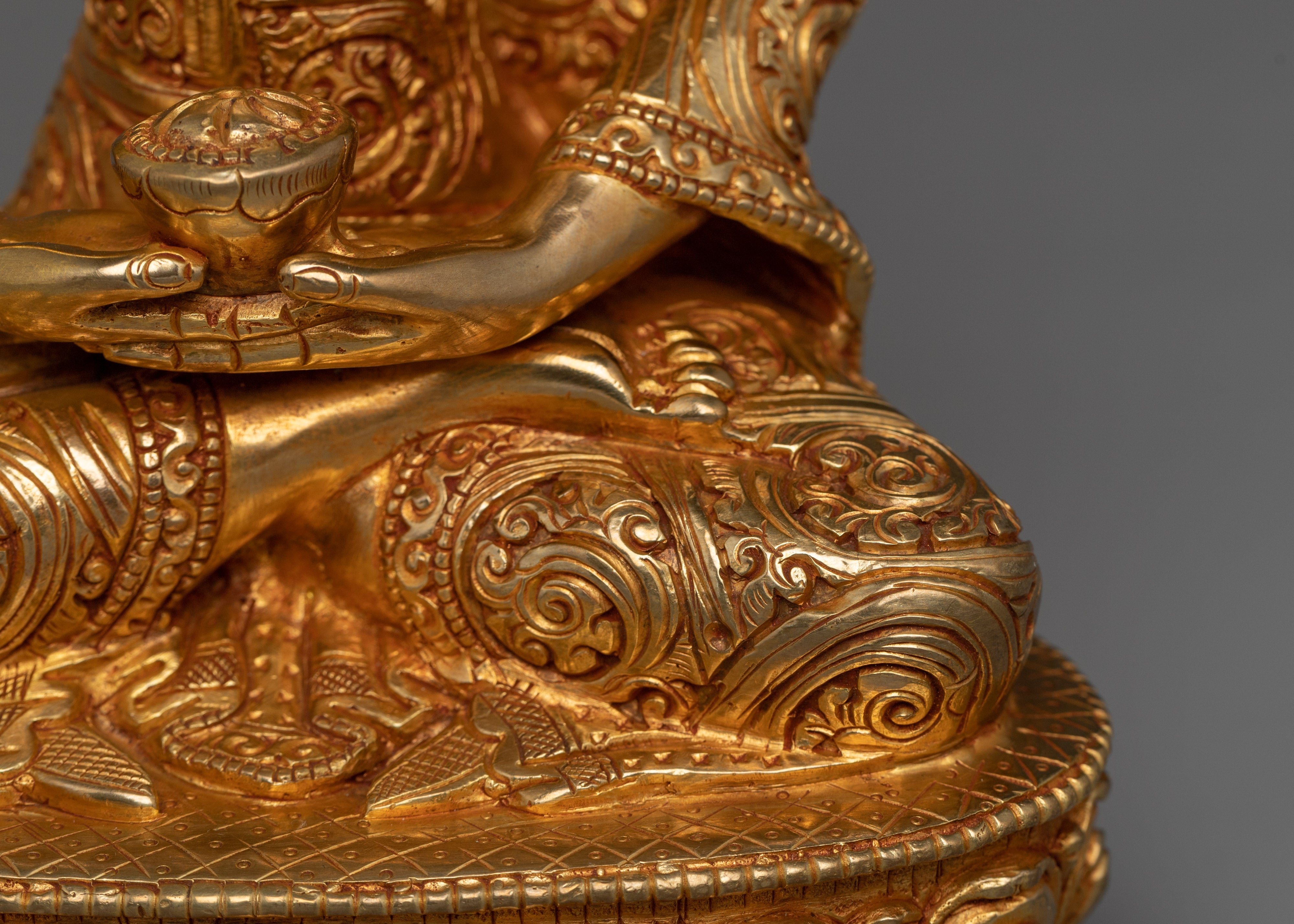 24K Gold Gilded Amitabha Buddha Statue | Meditation & Shrine Decor