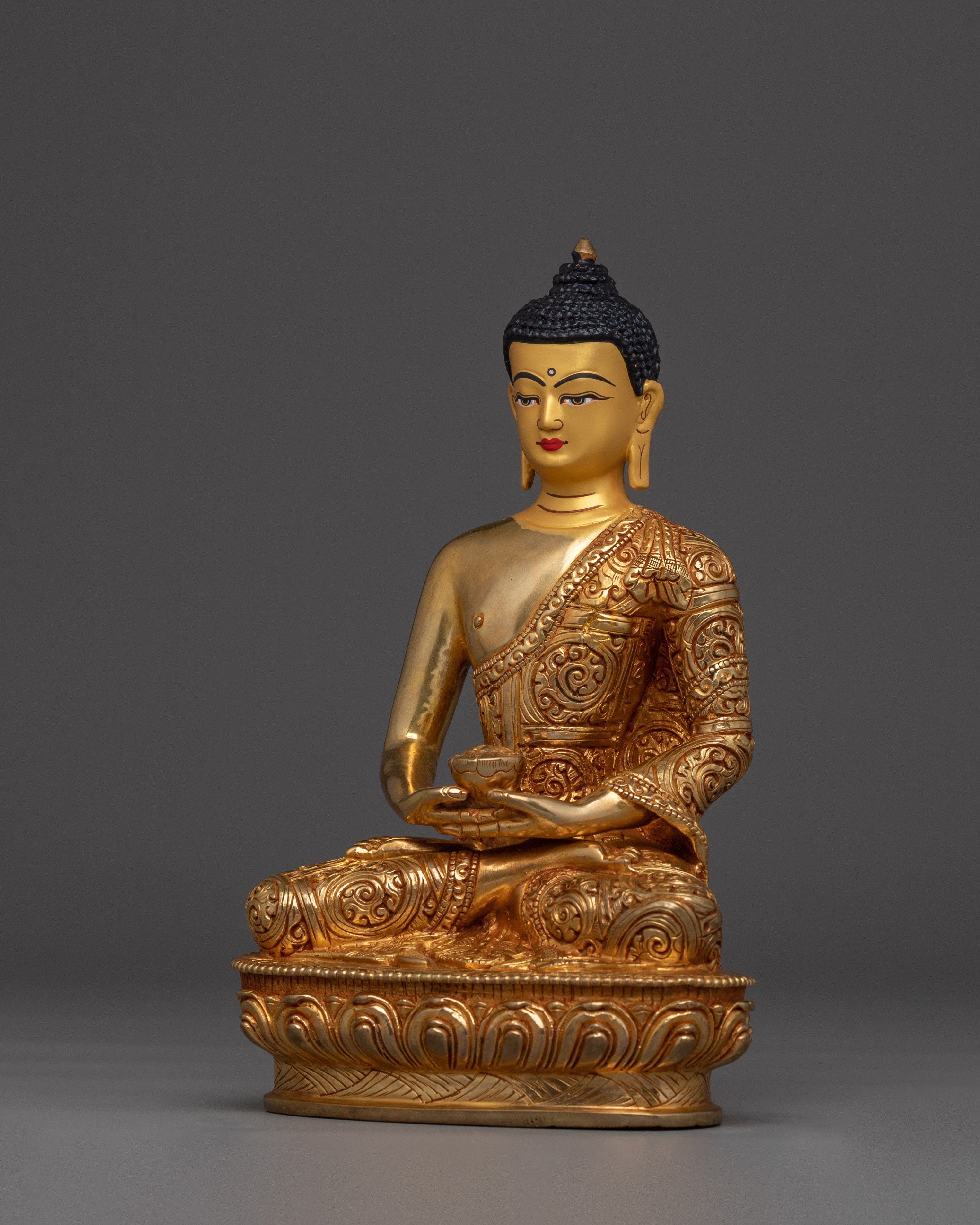 24K Gold Gilded Amitabha Buddha Statue | Meditation & Shrine Decor