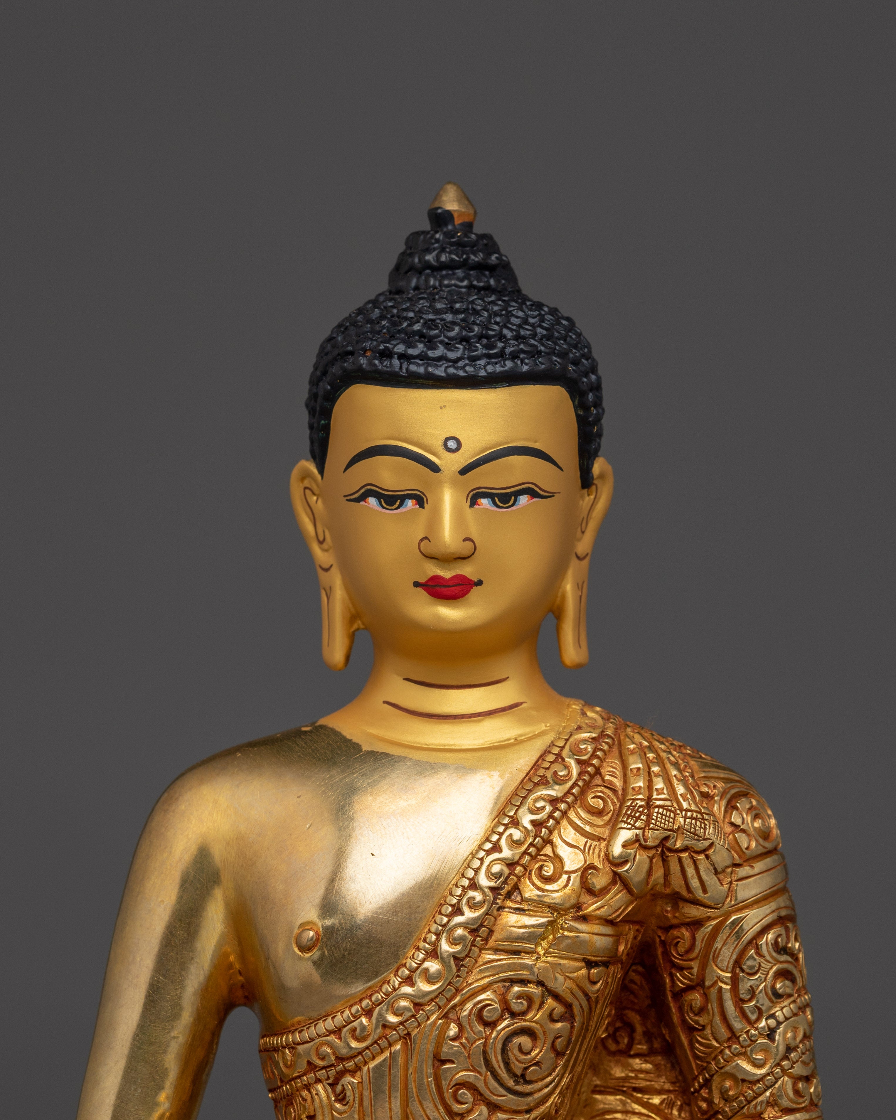 24K Gold Gilded Amitabha Buddha Statue | Meditation & Shrine Decor