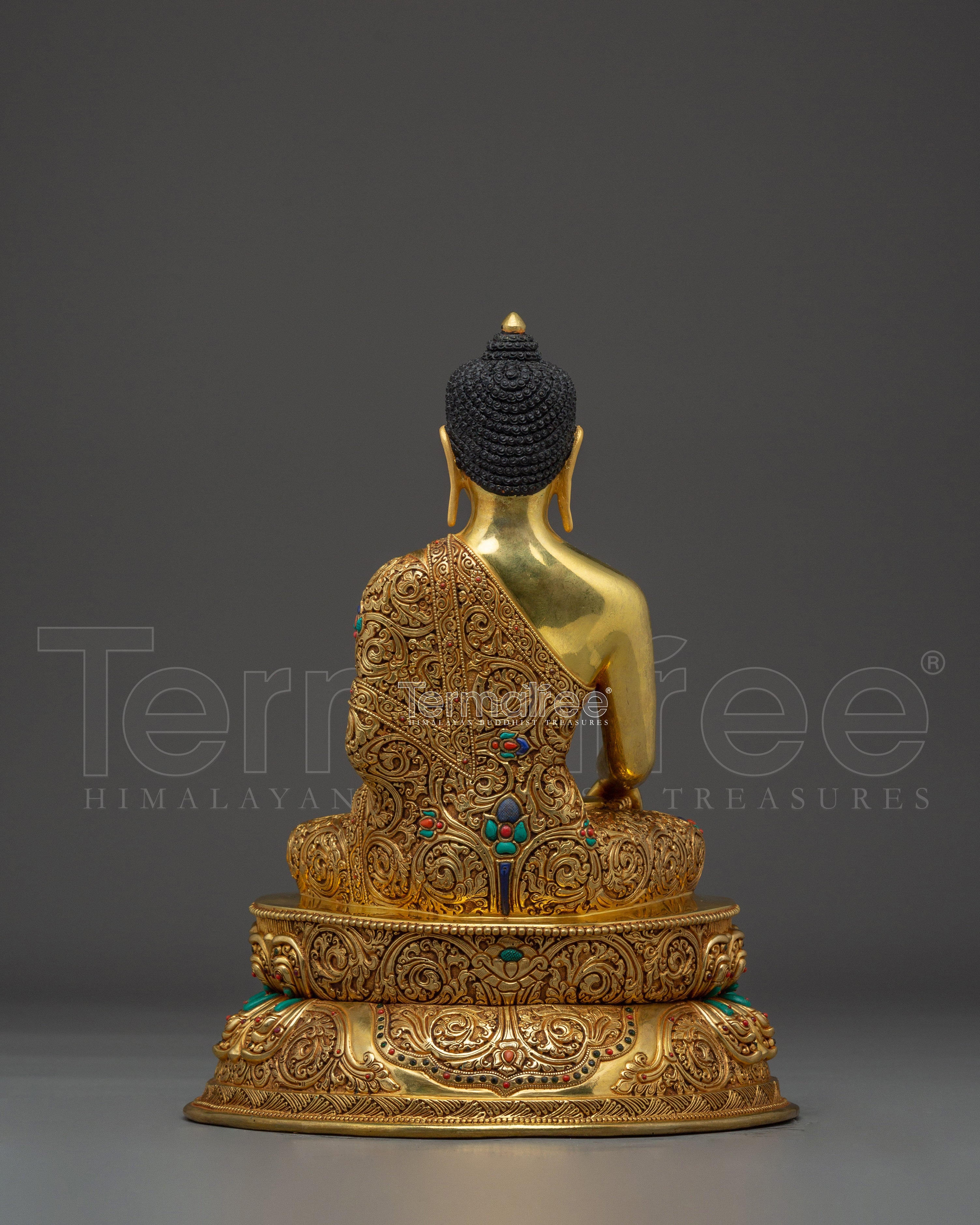 Shakyamuni Buddha Statue with Intricate Copper | Gold and Acrylic Paintings