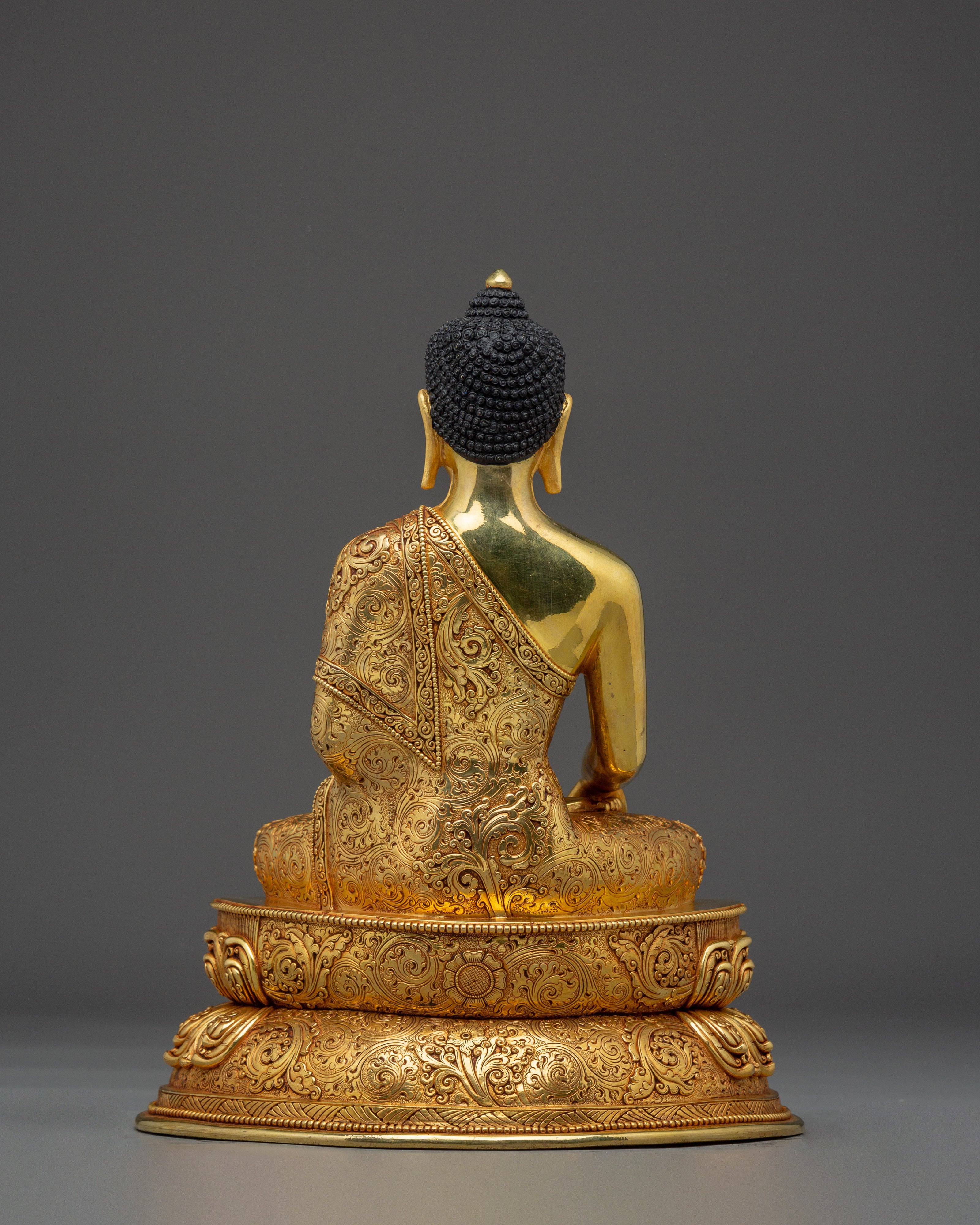 Shakyamuni Buddha Statue with Copper Details | Meditation and Shrine Decor