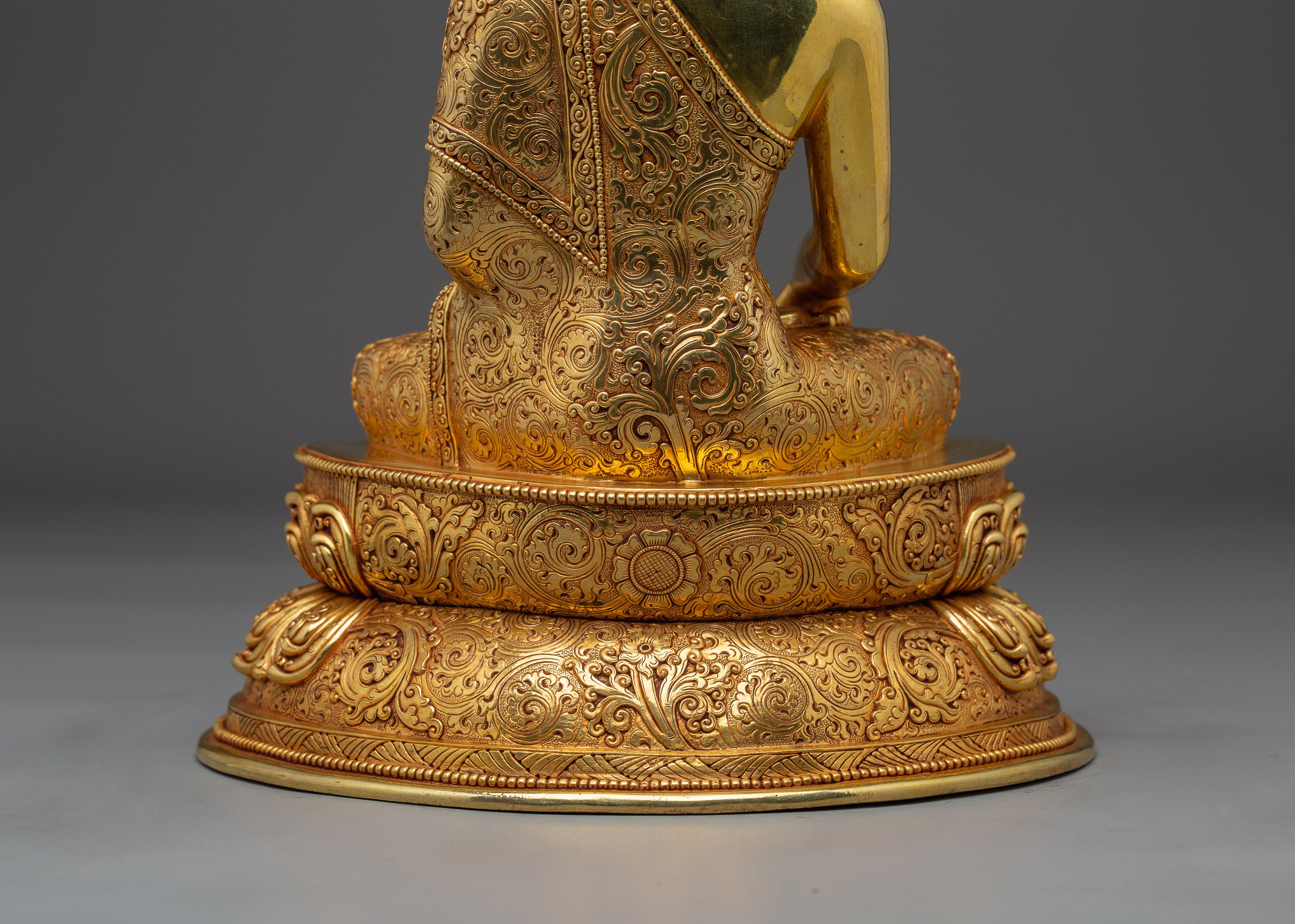 Shakyamuni Buddha Statue with Copper Details | Meditation and Shrine Decor