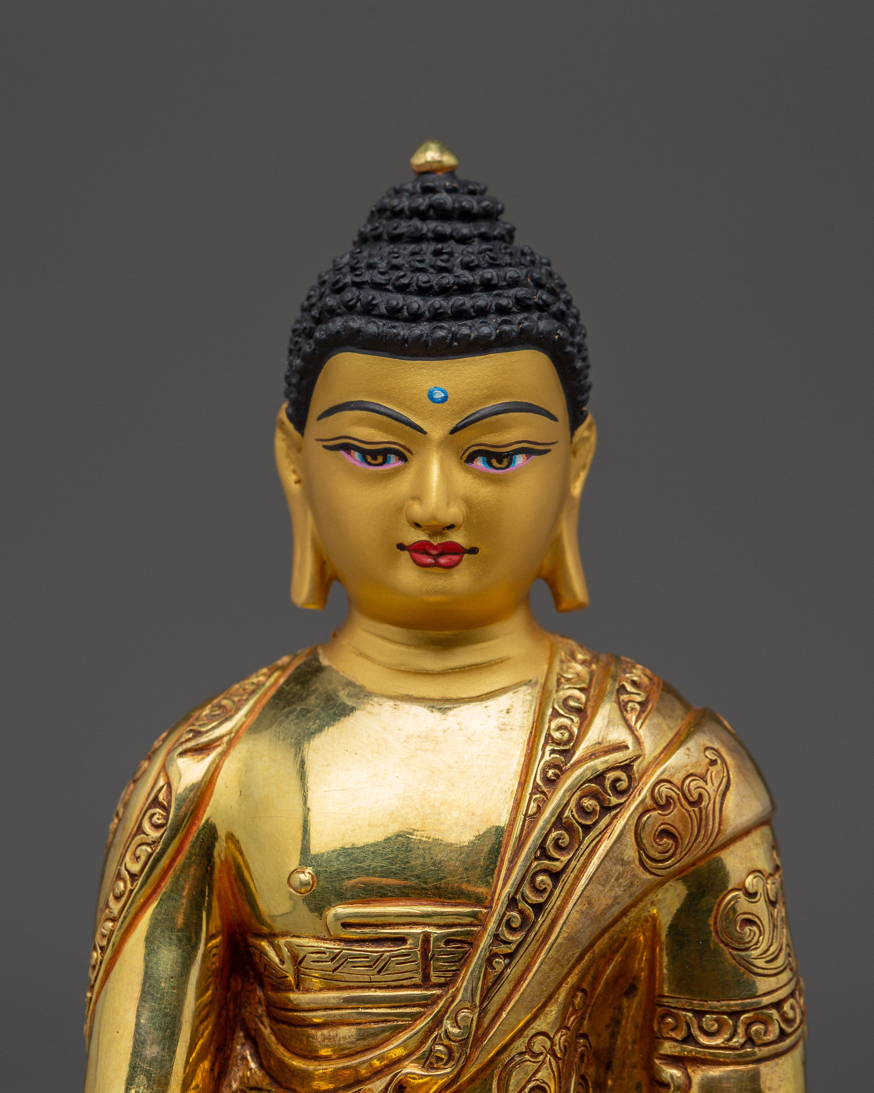 Historical Gautama Buddha Artwork | Golden Shakyamuni Buddha Statue