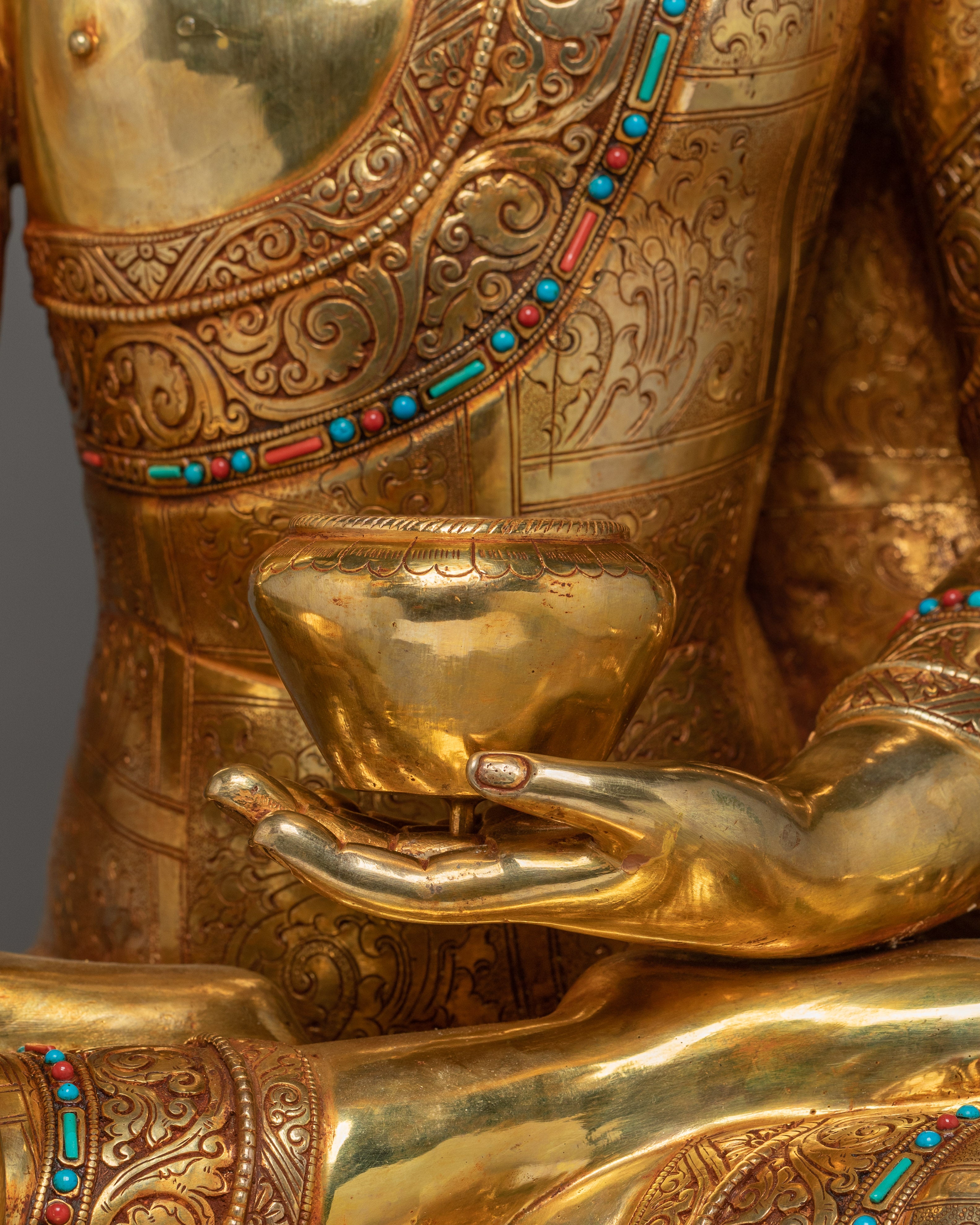 Buddhist Golden Three Buddha Set | Buddha Trinity Artwork