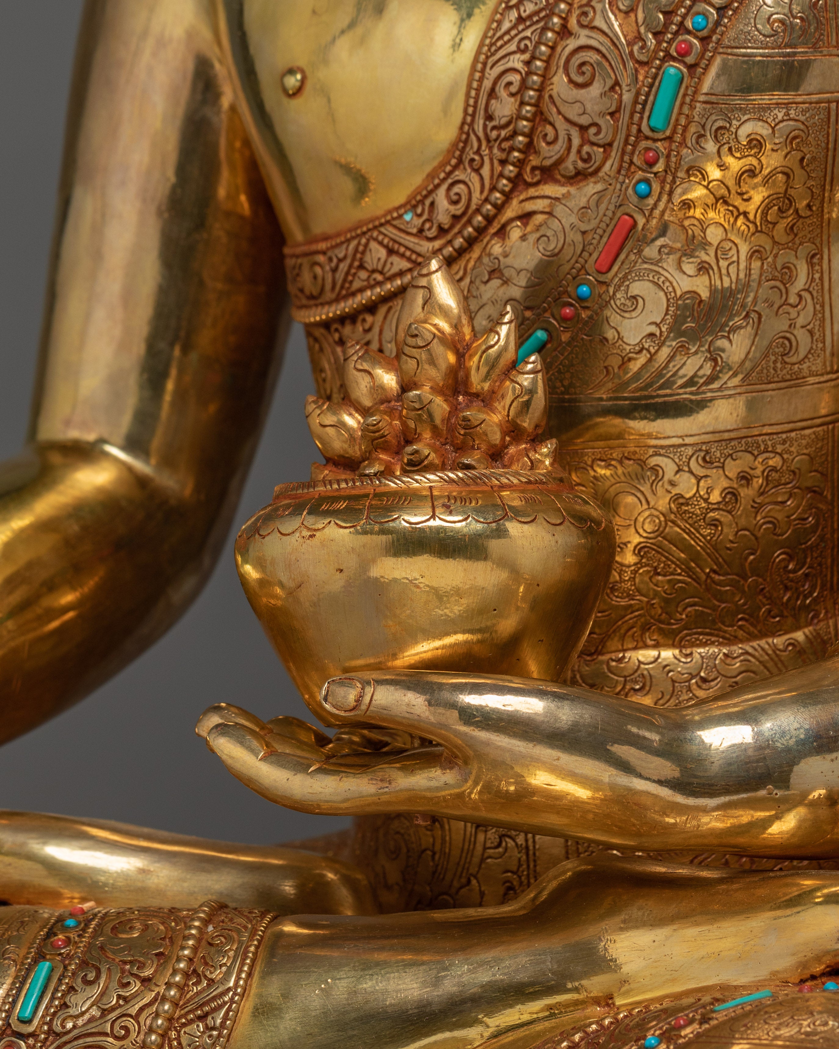 Buddhist Golden Three Buddha Set | Buddha Trinity Artwork