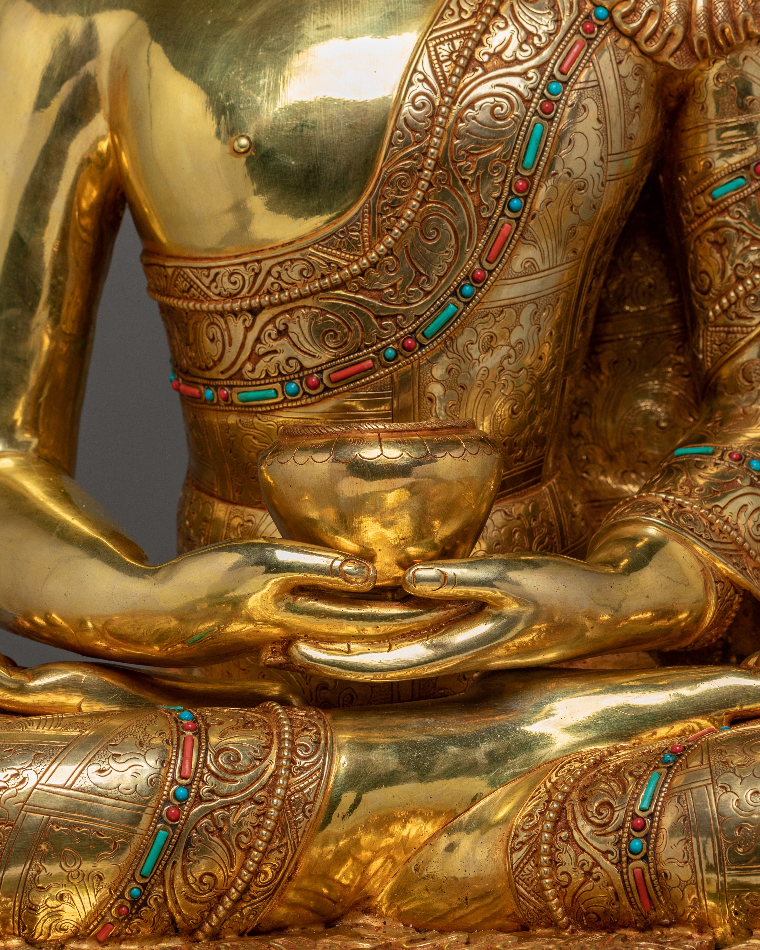 Buddhist Golden Three Buddha Set | Buddha Trinity Artwork