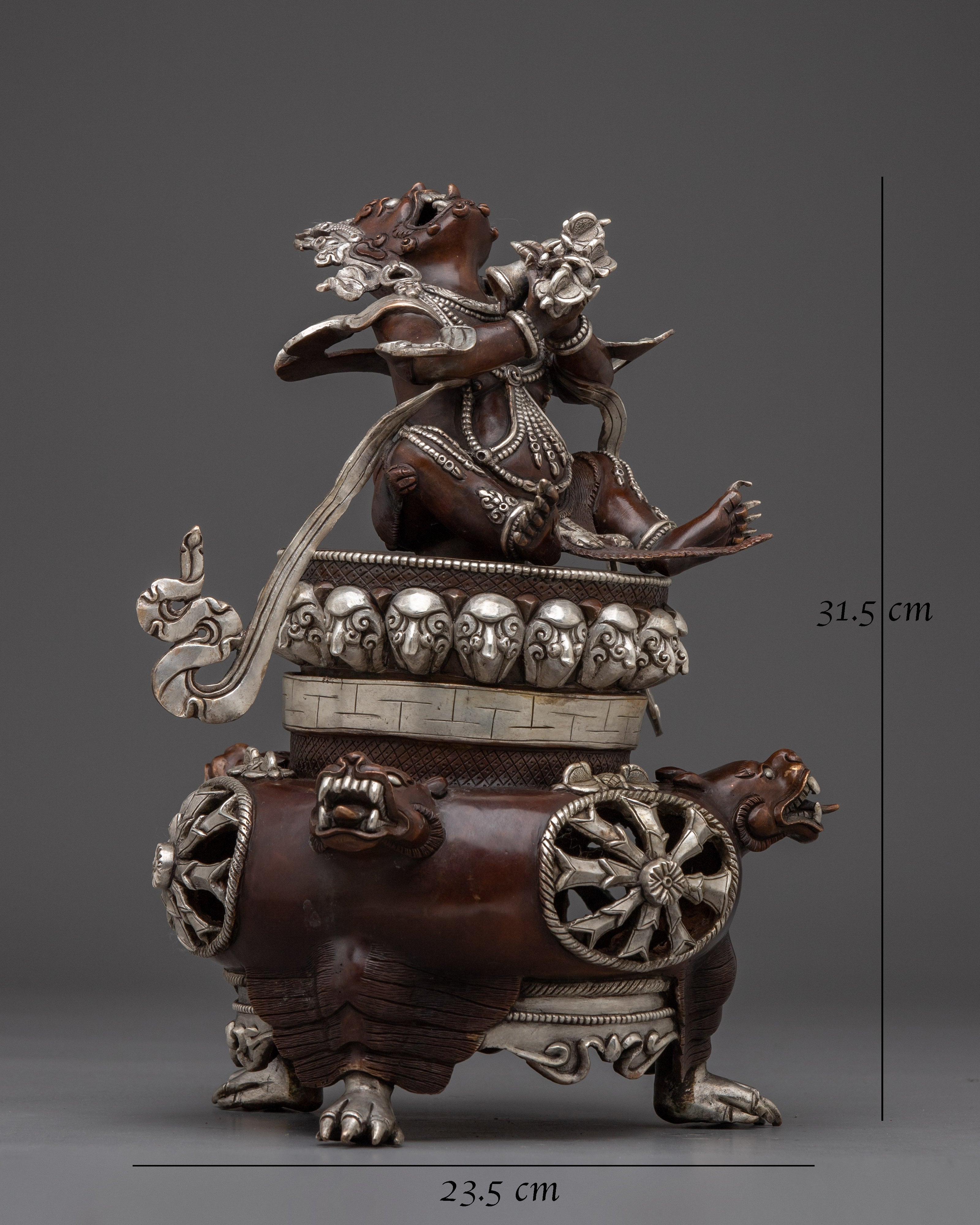 Oxidized Copper Body Vajradhaka Statue