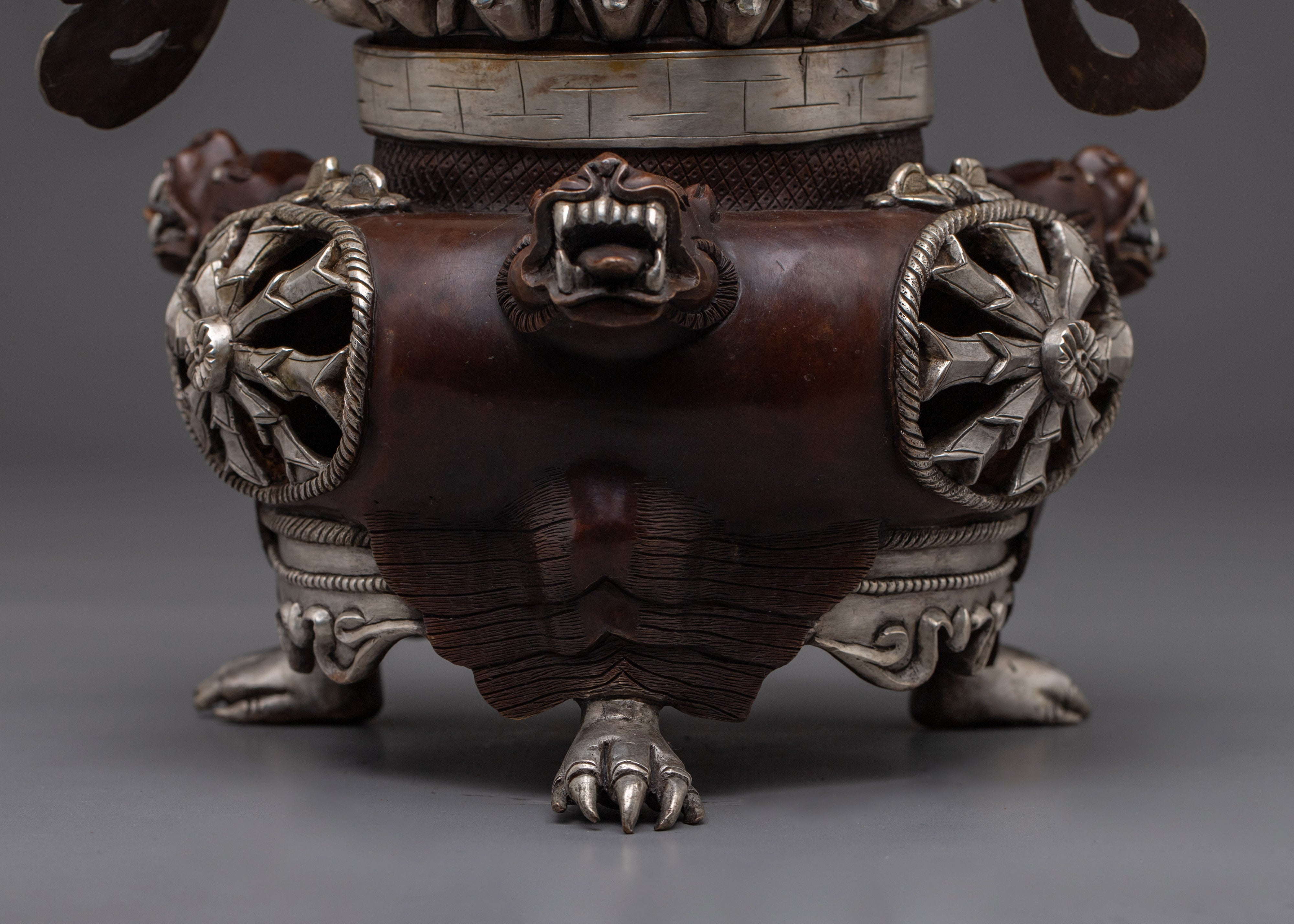 Oxidized Copper Body Vajradhaka Statue | Intricate Gold & Acrylic Paintings