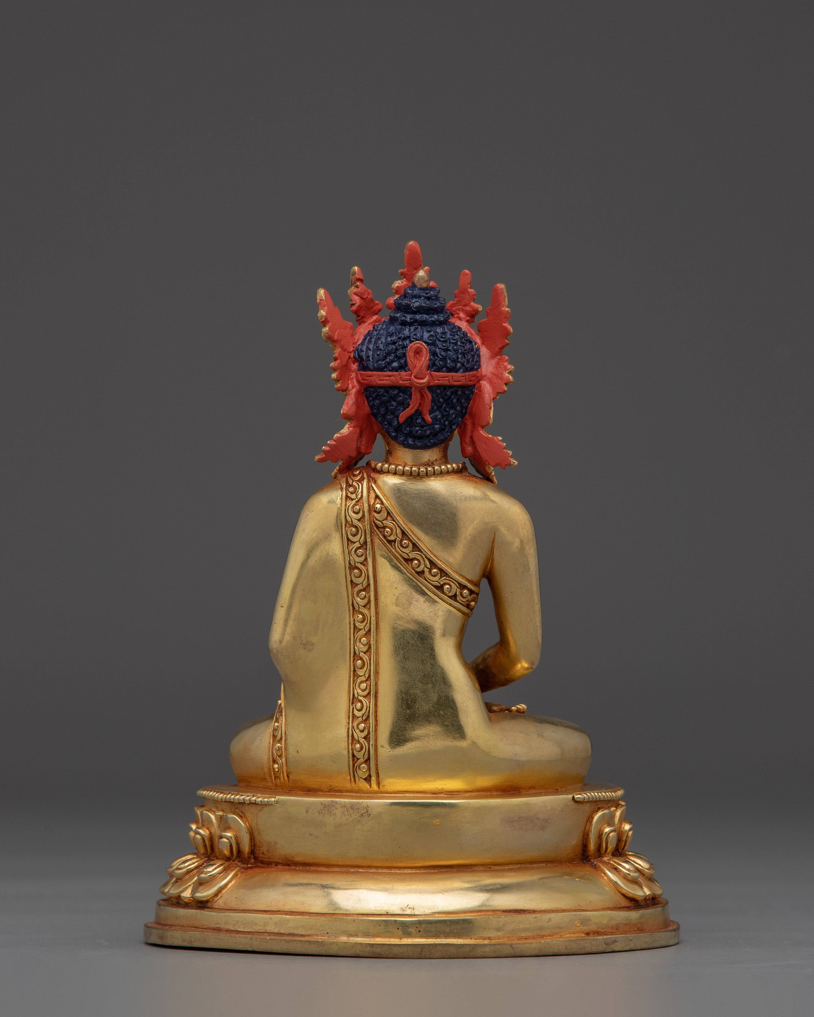 Serene Amitabha Buddha Golden Copper Figurine | Ruler of the Pure Land