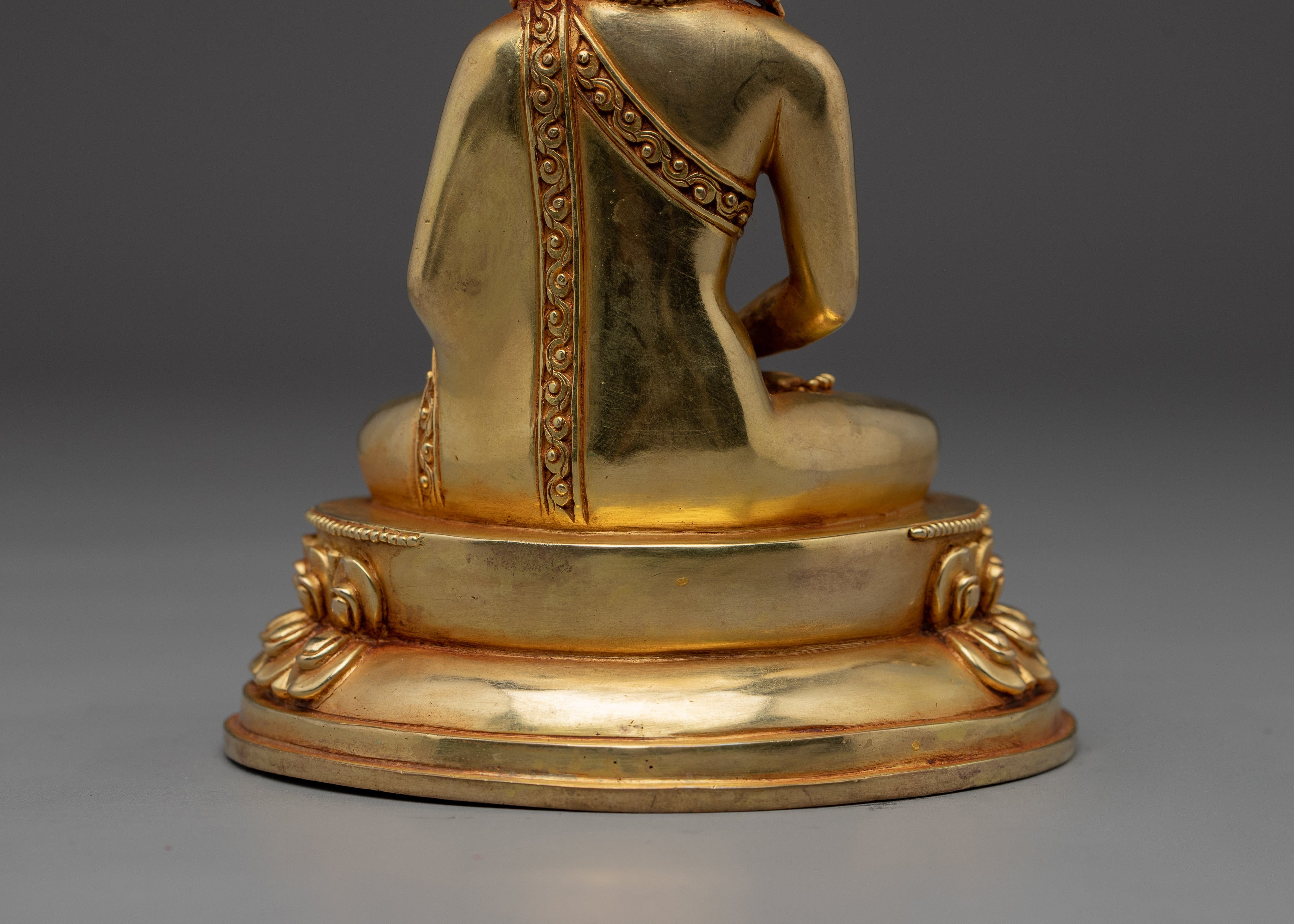 Serene Amitabha Buddha Golden Copper Figurine | Ruler of the Pure Land