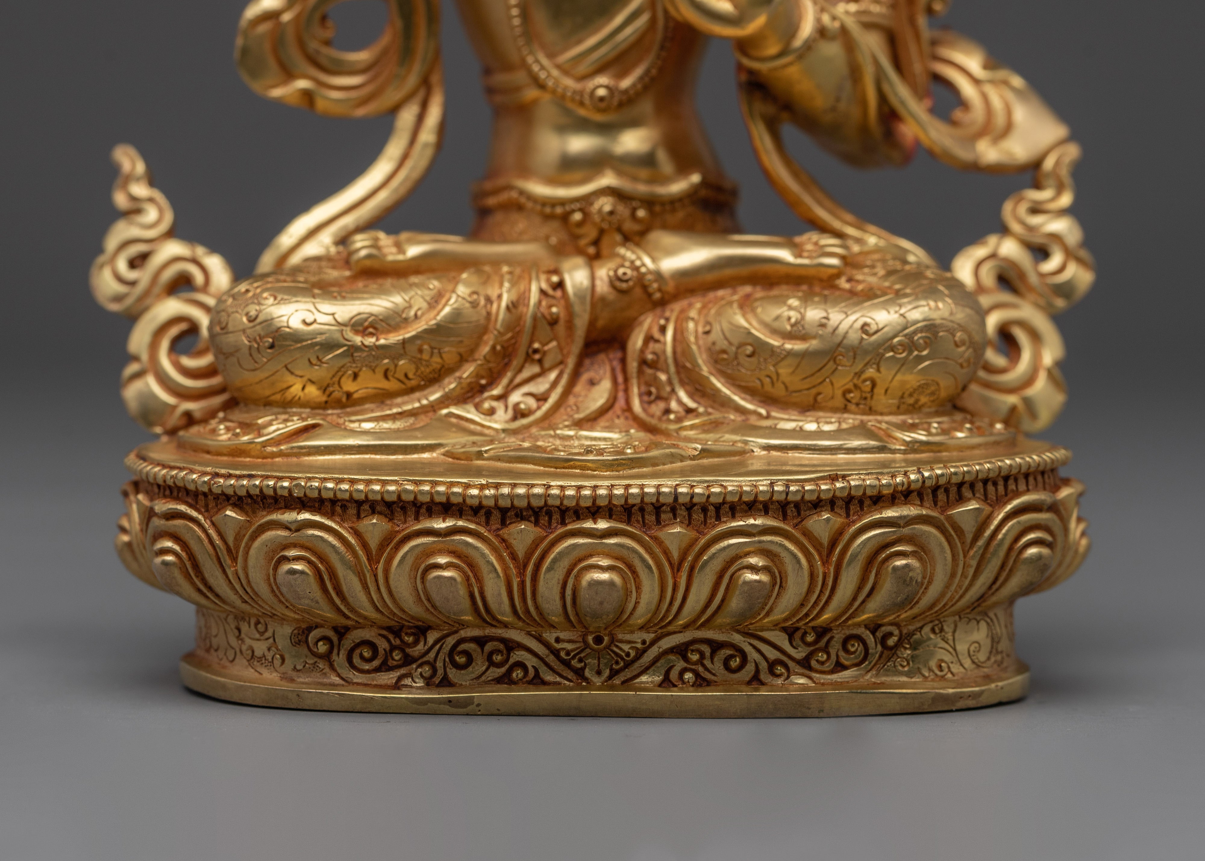 Wisdom Bodhisattva Manjushri Figurine | Tibetan Buddhism Art