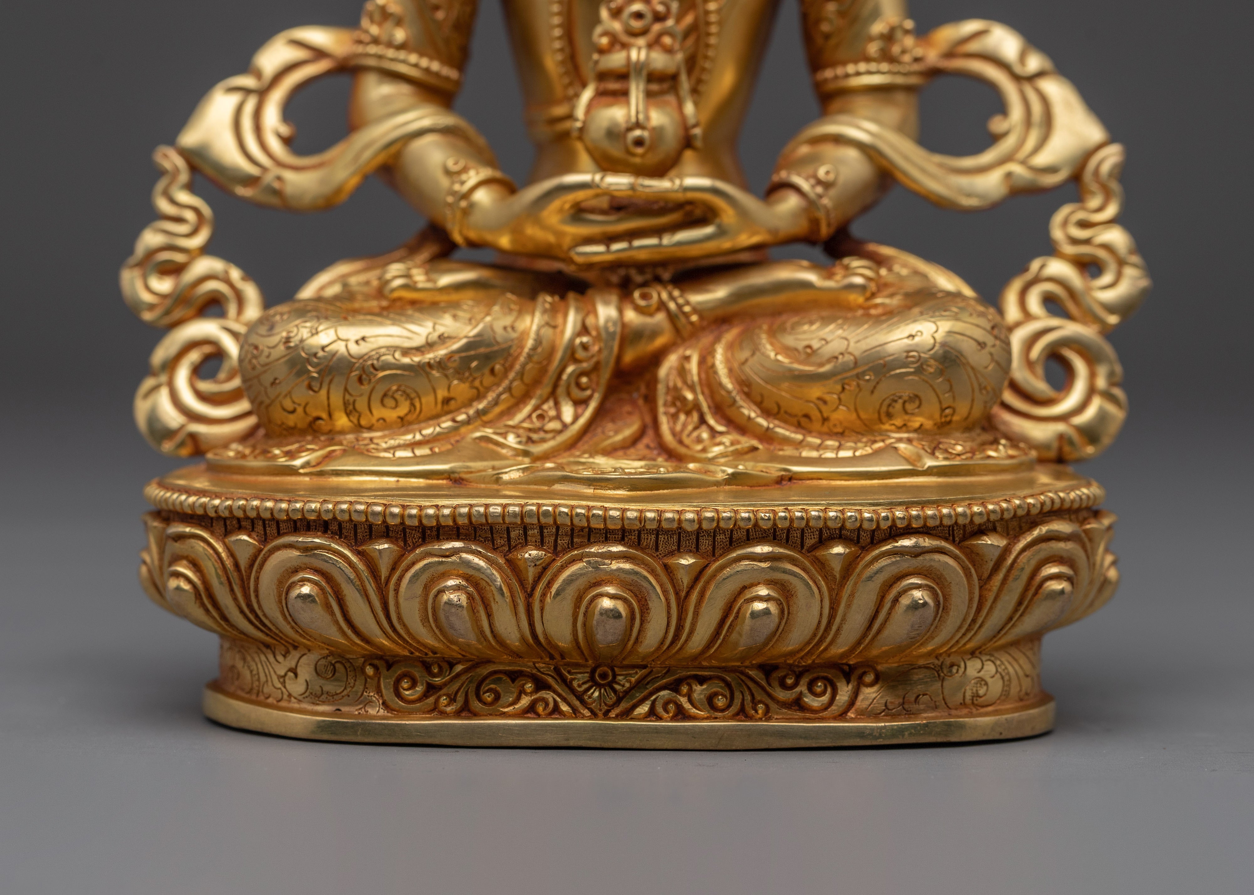 Tibetan Golden Amitayus Statue | Longevity and Healing Decor