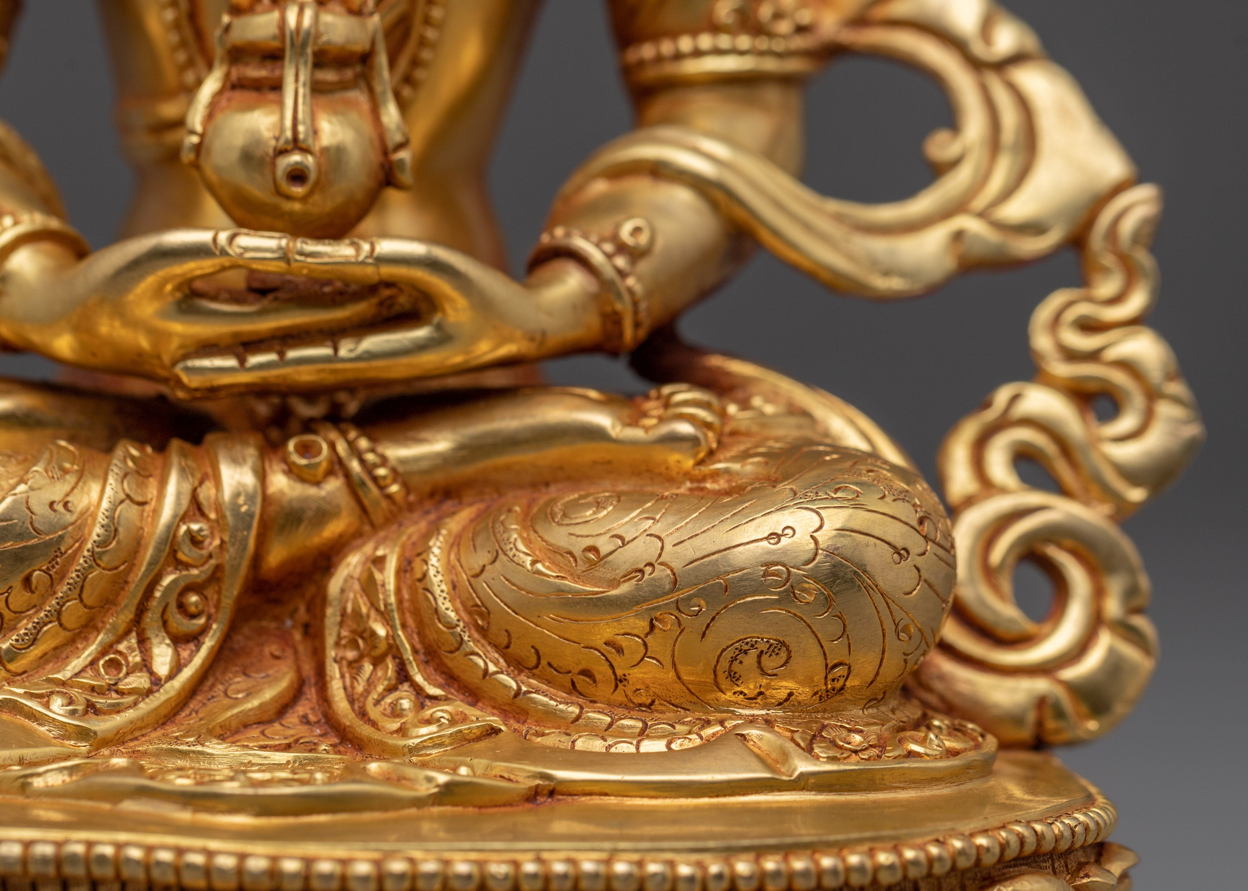 Tibetan Golden Amitayus Statue | Longevity and Healing Decor
