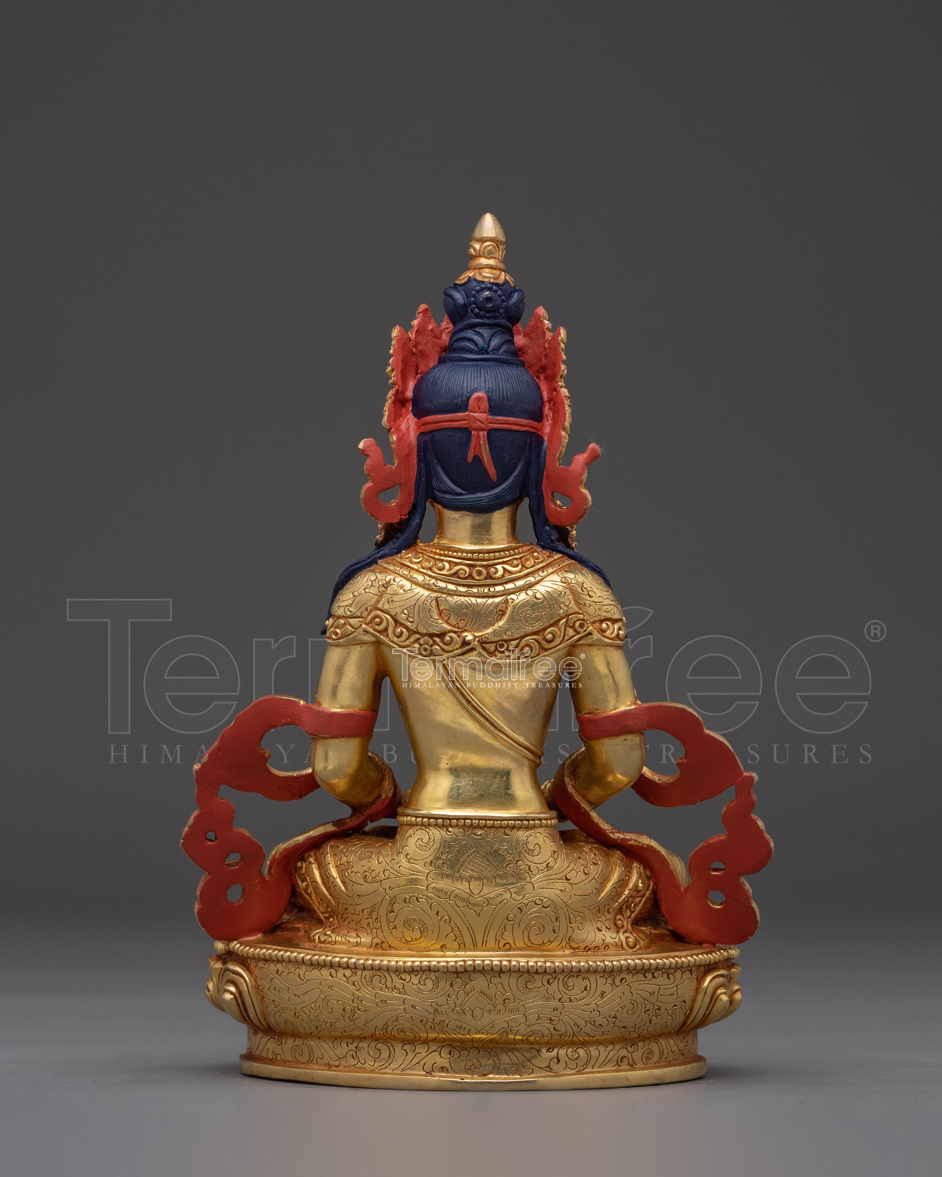 Tibetan Golden Amitayus Statue | Longevity and Healing Decor