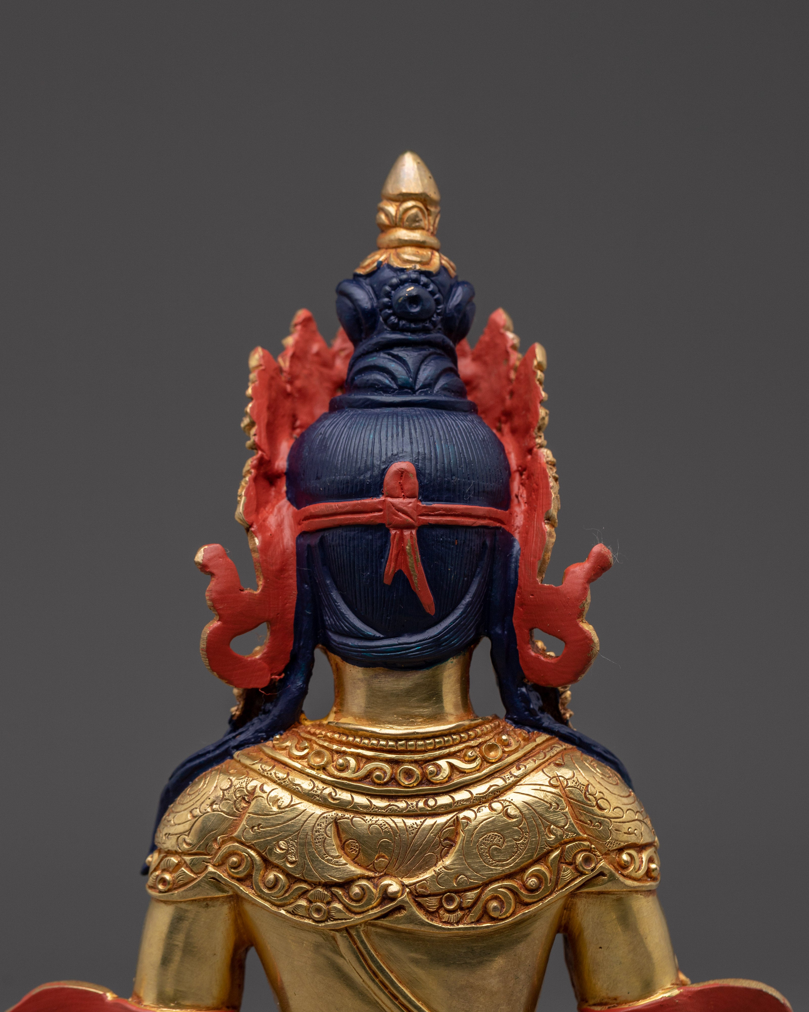 Tibetan Golden Amitayus Statue | Longevity and Healing Decor