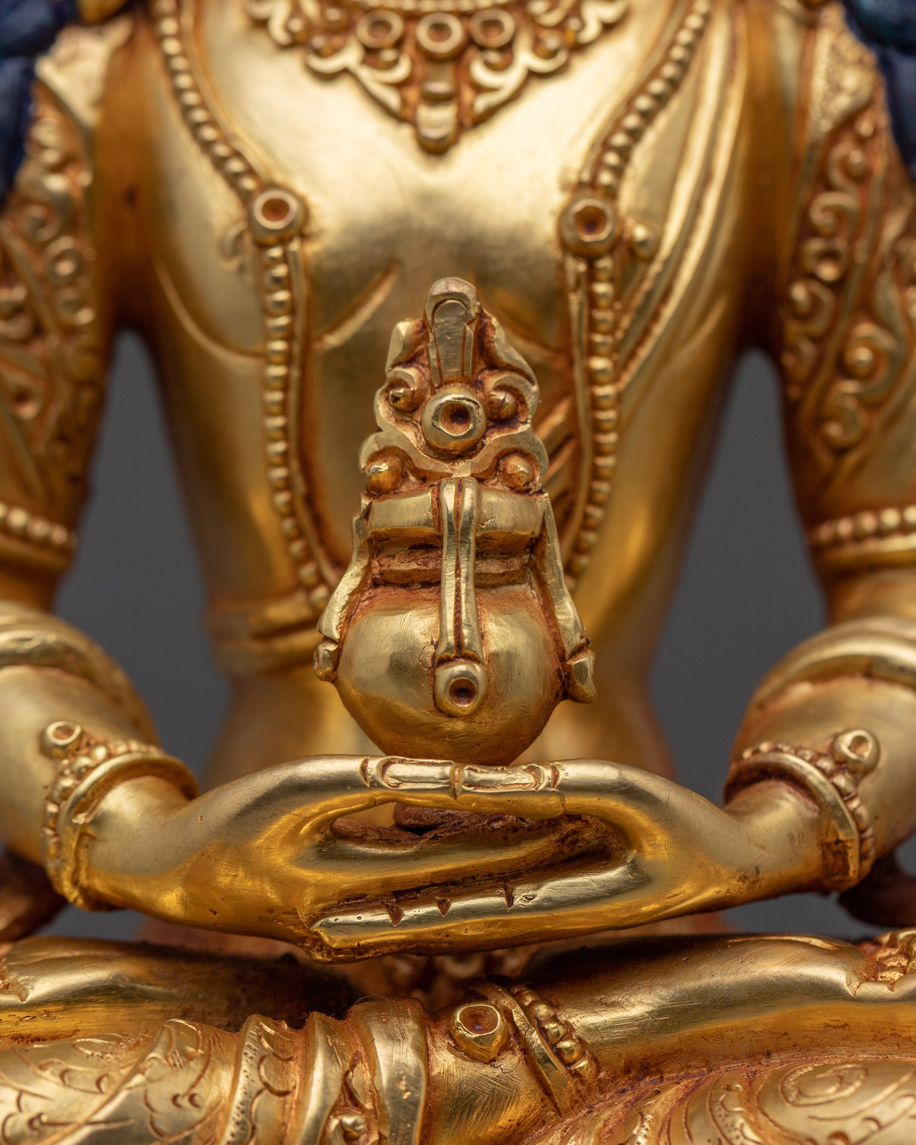 Tibetan Golden Amitayus Statue | Longevity and Healing Decor