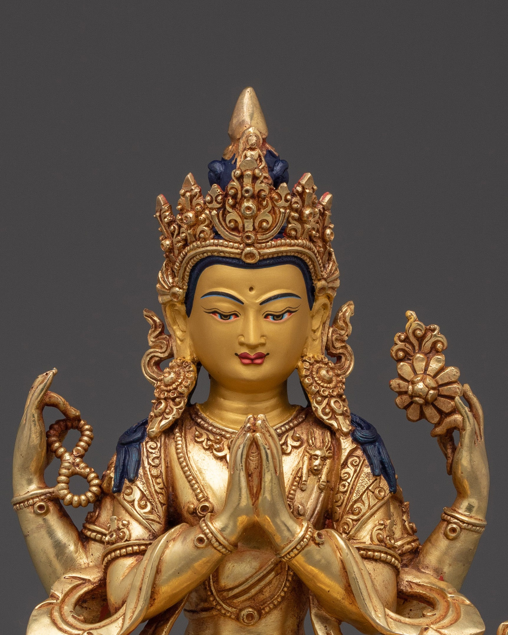 Chenrezig Art - Bodhisattva of compassion | Golden Avalokiteshvara Artwork