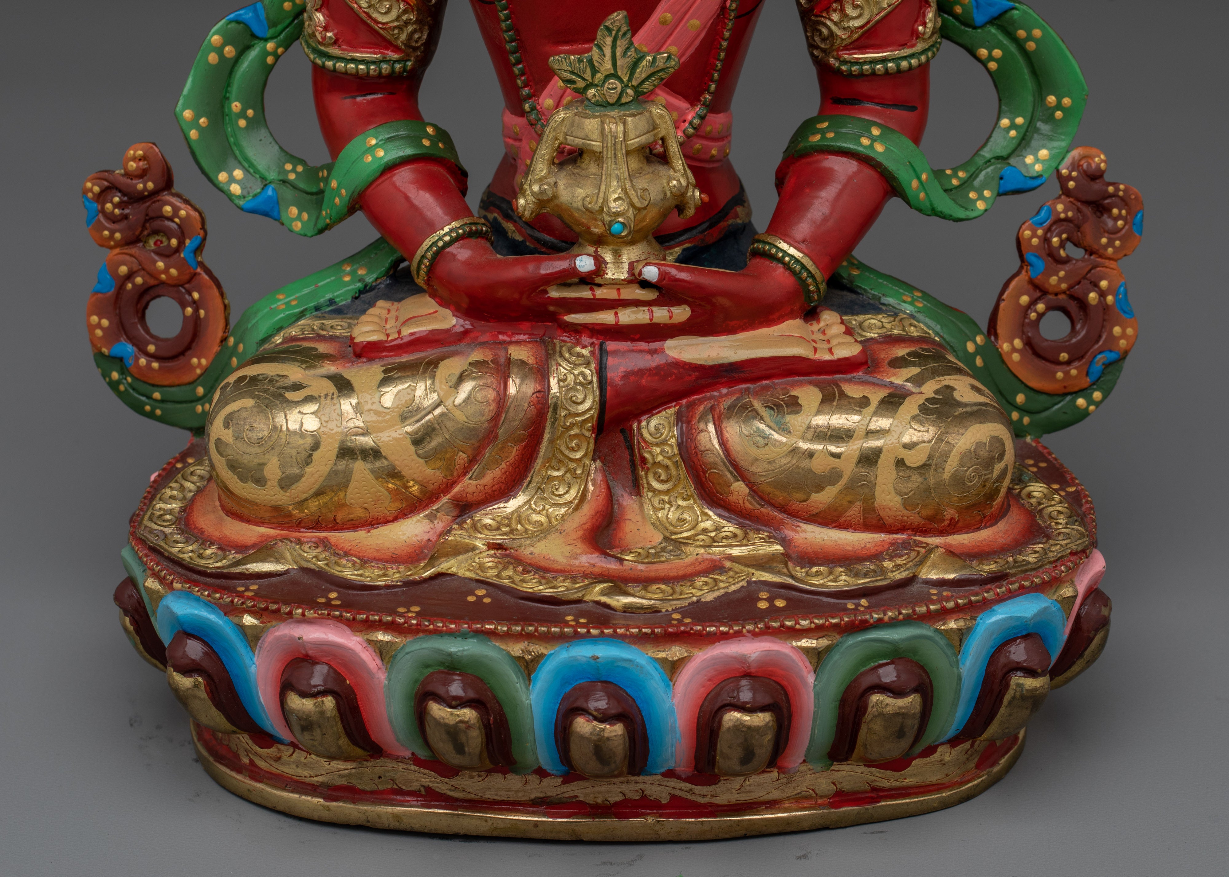 Amitayus Statue with Intricate Copper Details | Ideal for Meditation, Spiritual Practice