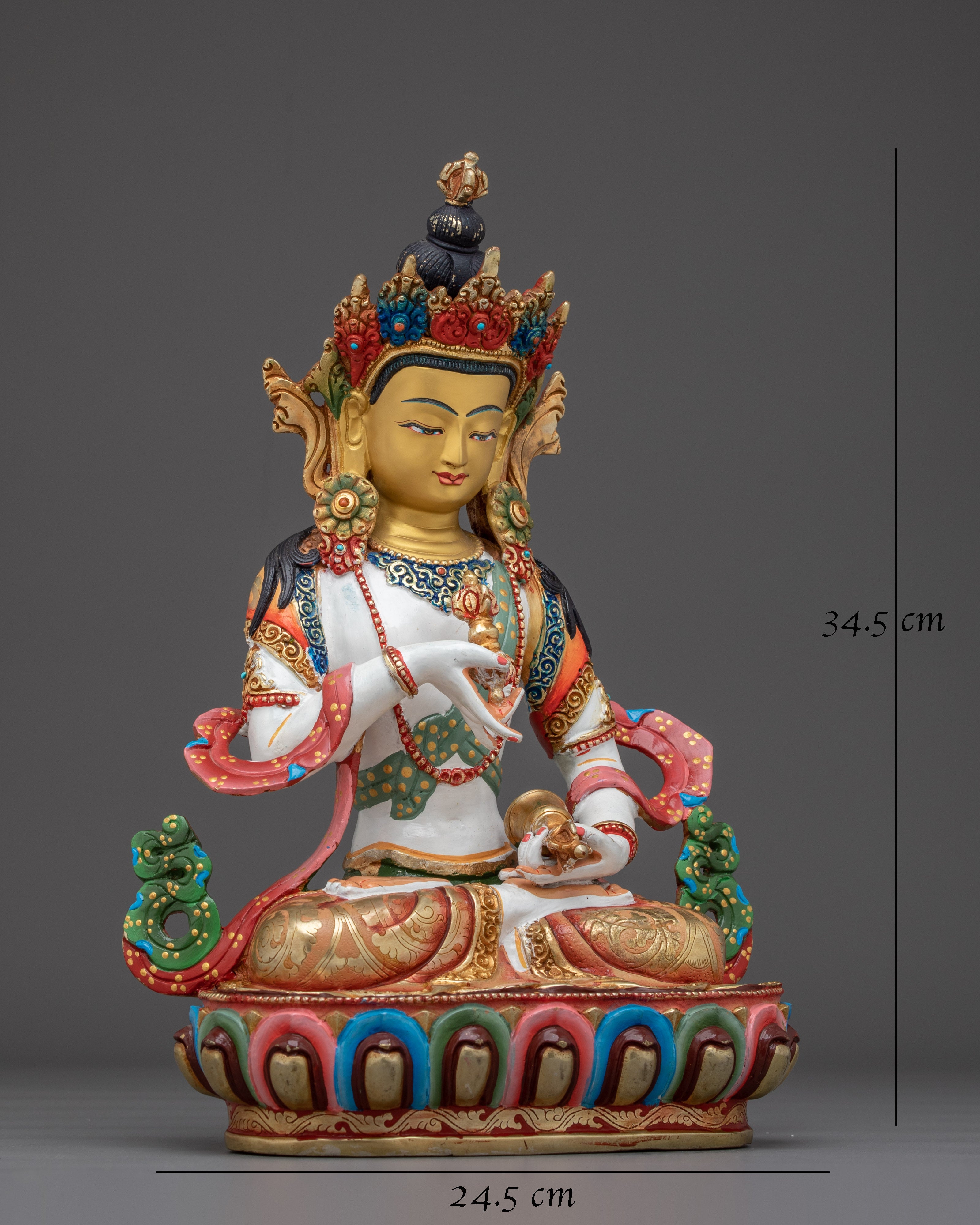 Vajrasattva Statue with Copper Details