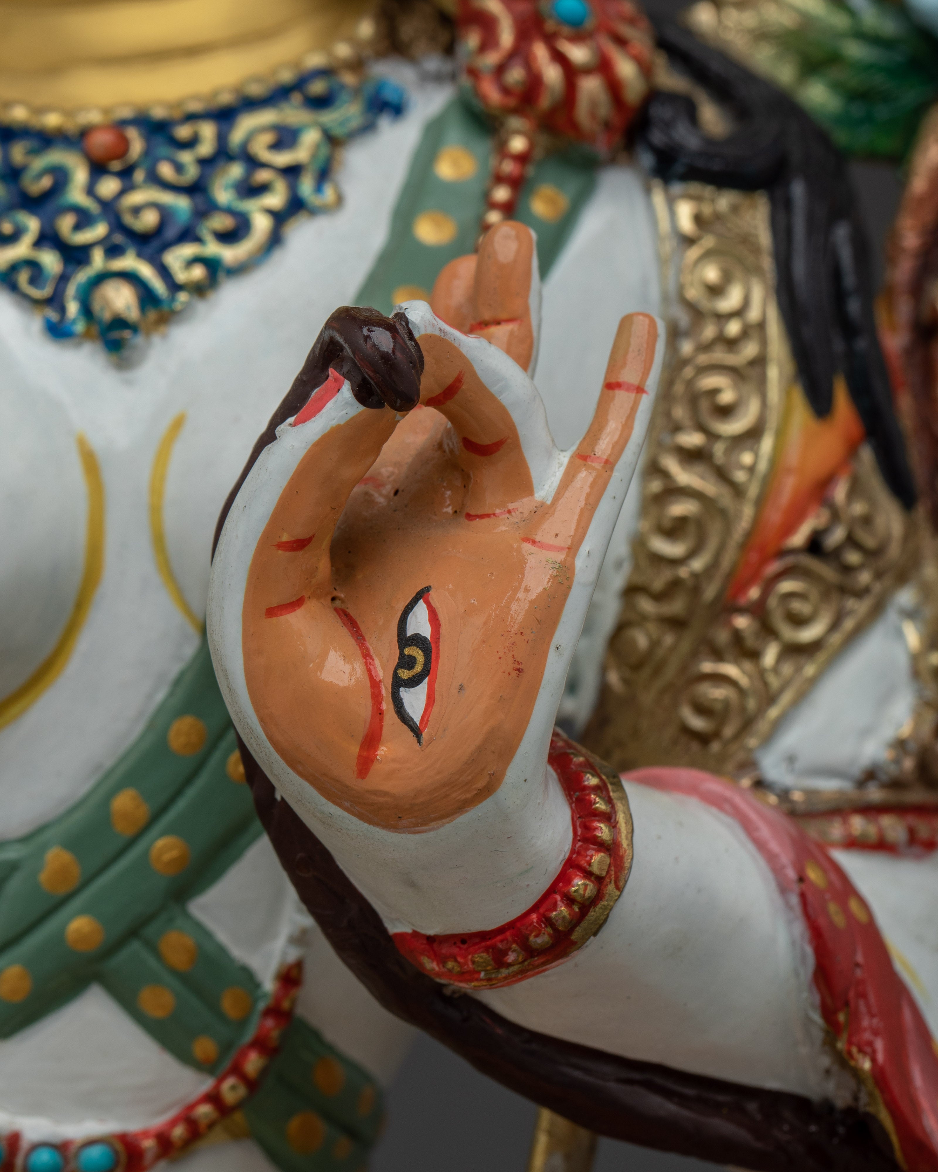 Colorful White Tara Statue | Sita Tara - Tibetan Healing Deity