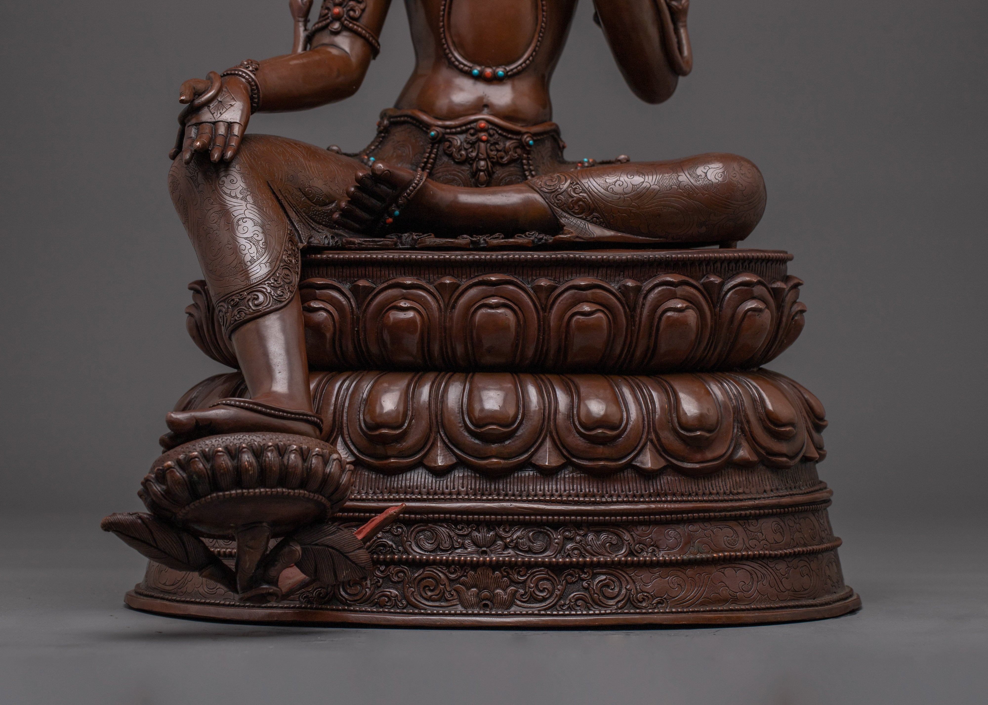 Oxidized Green Tara Decor Statue | Shyama Tara - Compassionate Diety