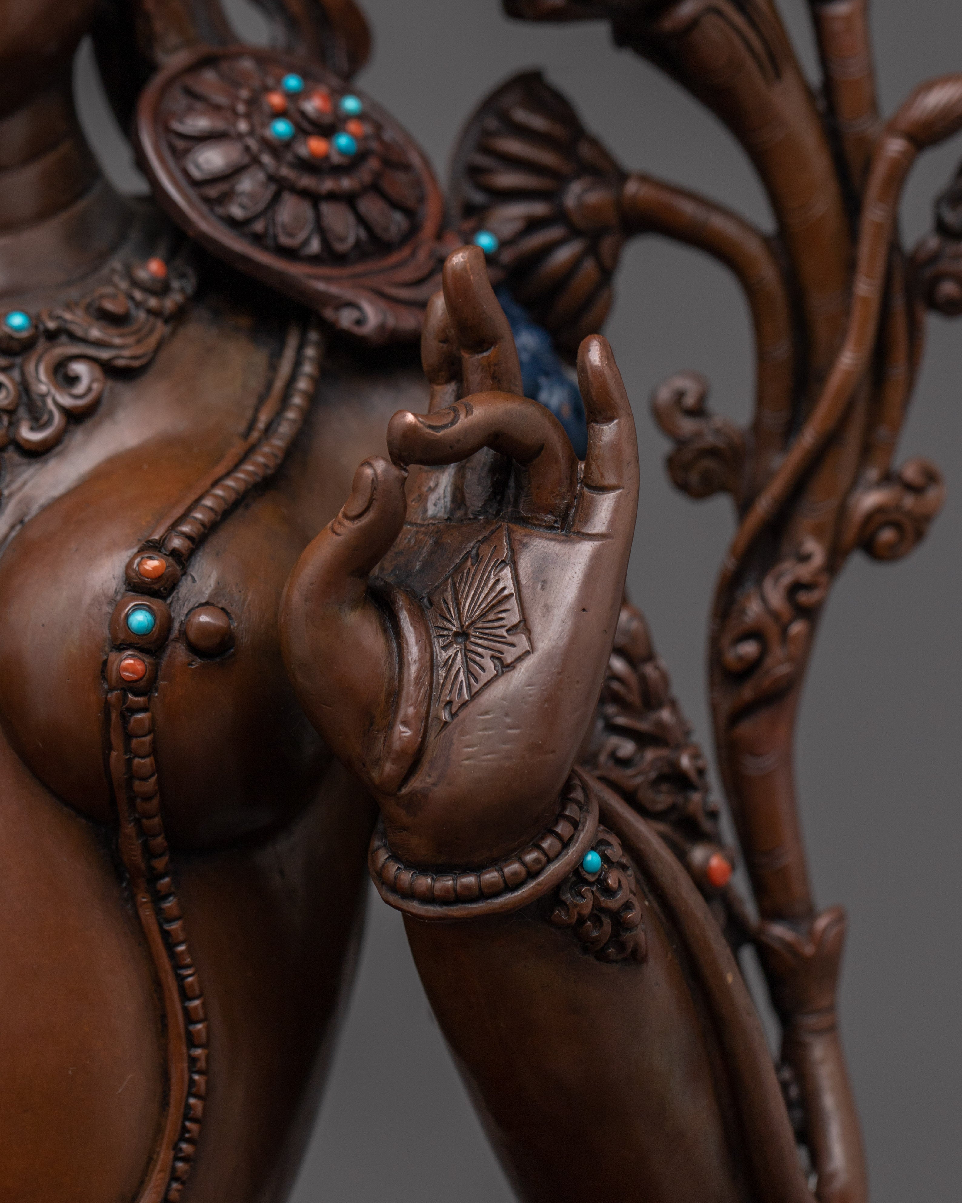 Oxidized Green Tara Decor Statue | Shyama Tara - Compassionate Diety