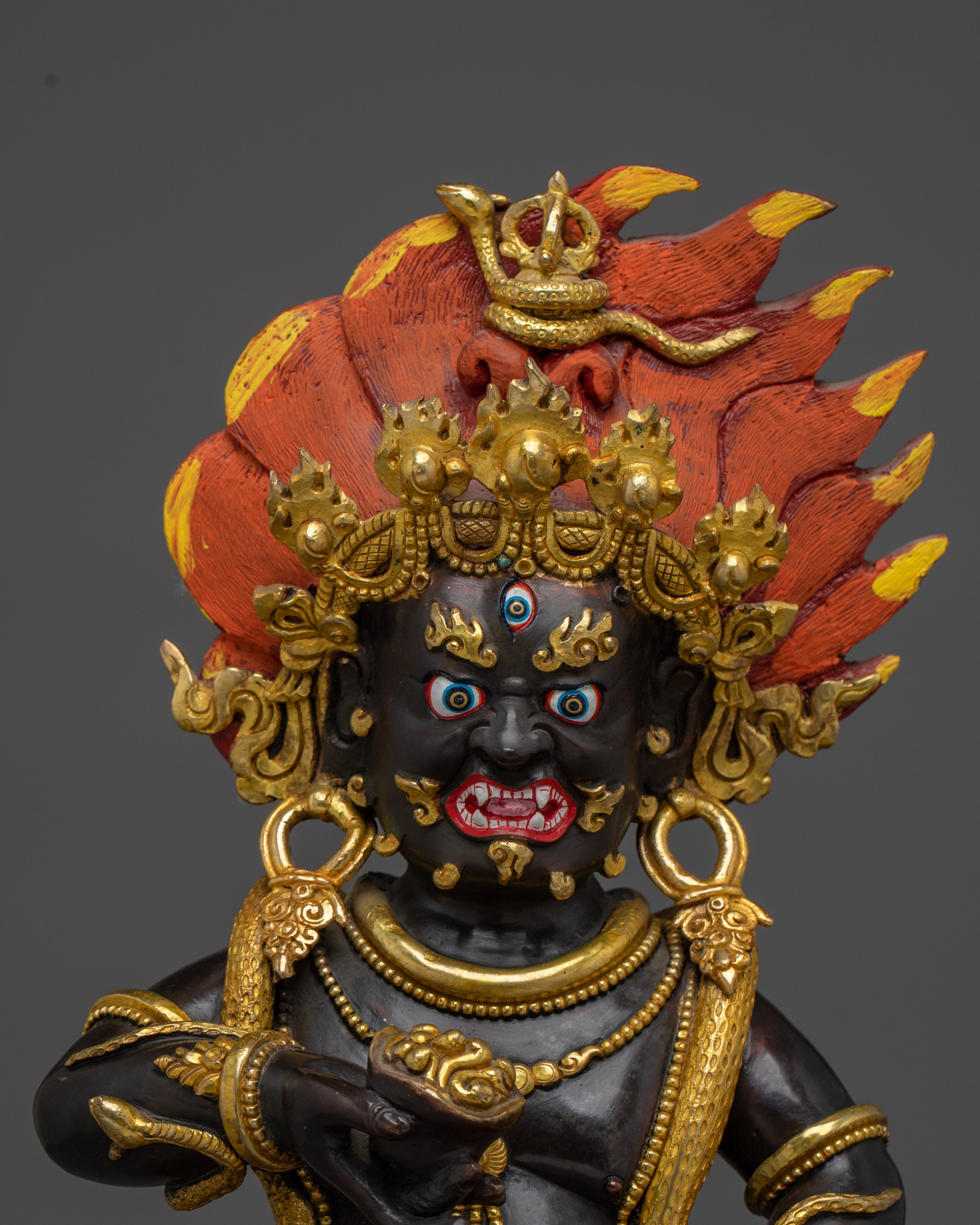 Tibetan Black Dzambhala Statue | Spiritual wealth Deity
