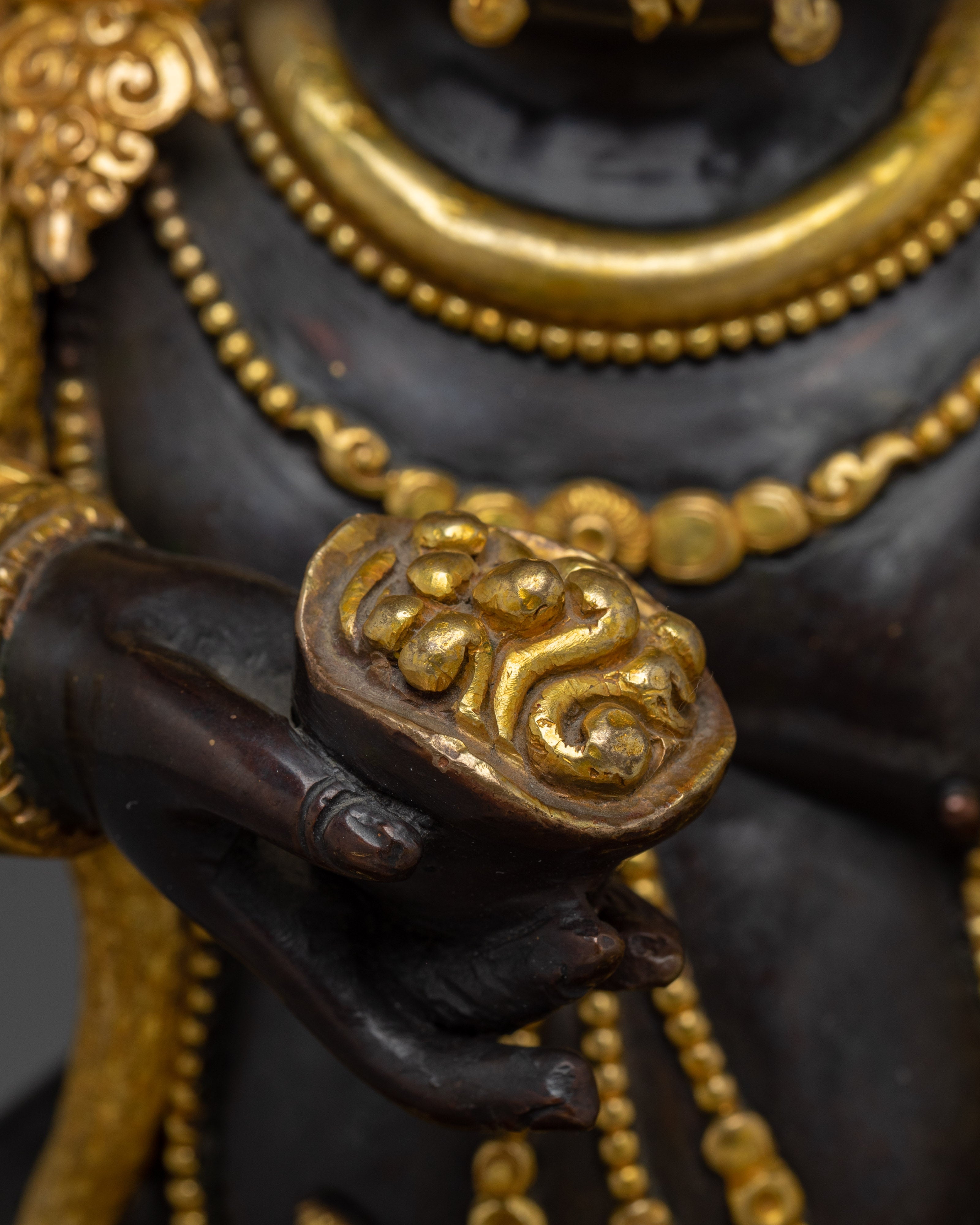 Tibetan Black Dzambhala Statue | Spiritual wealth Deity