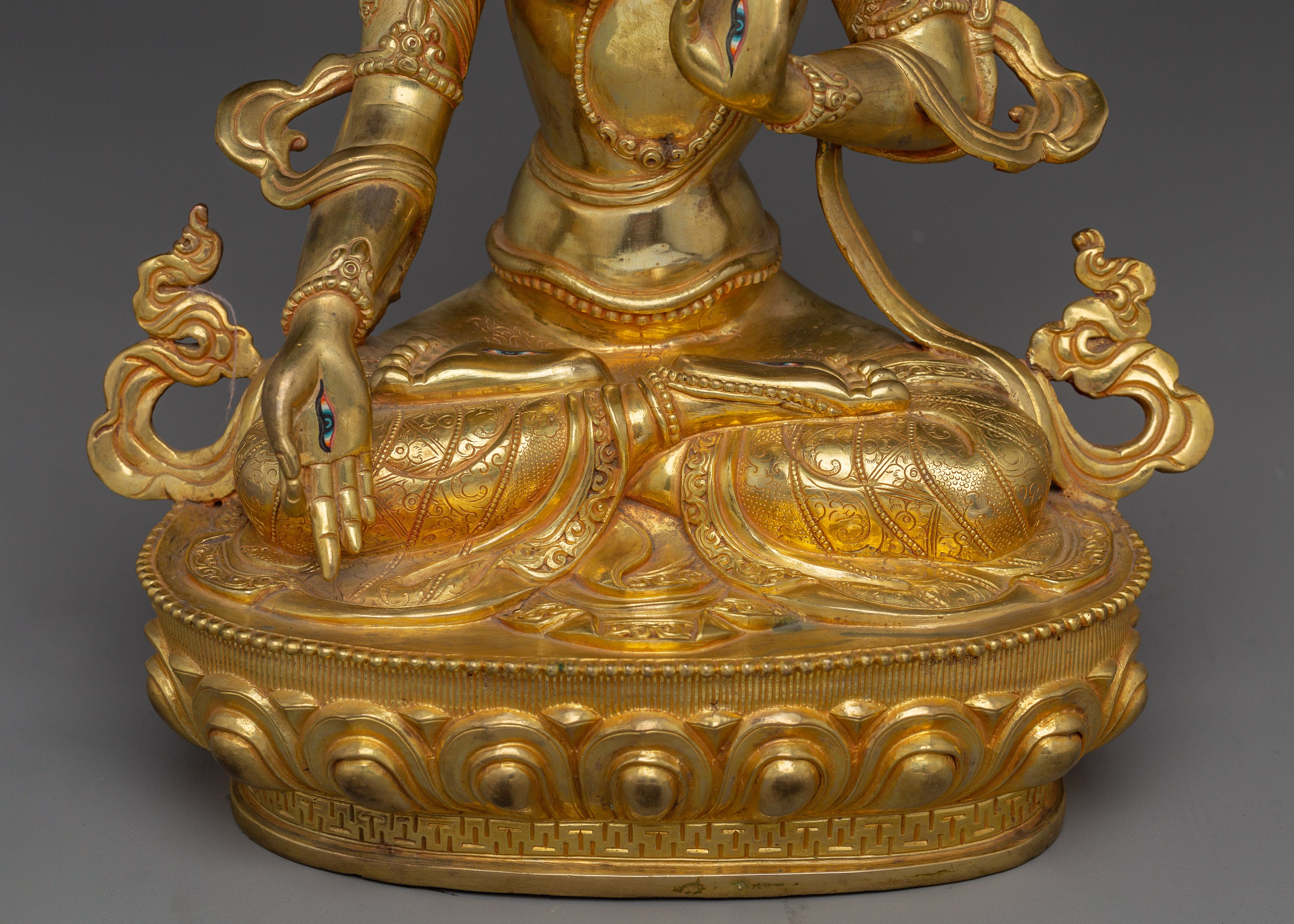 Meditation Goddess White Tara Statue | Peaceful Tara