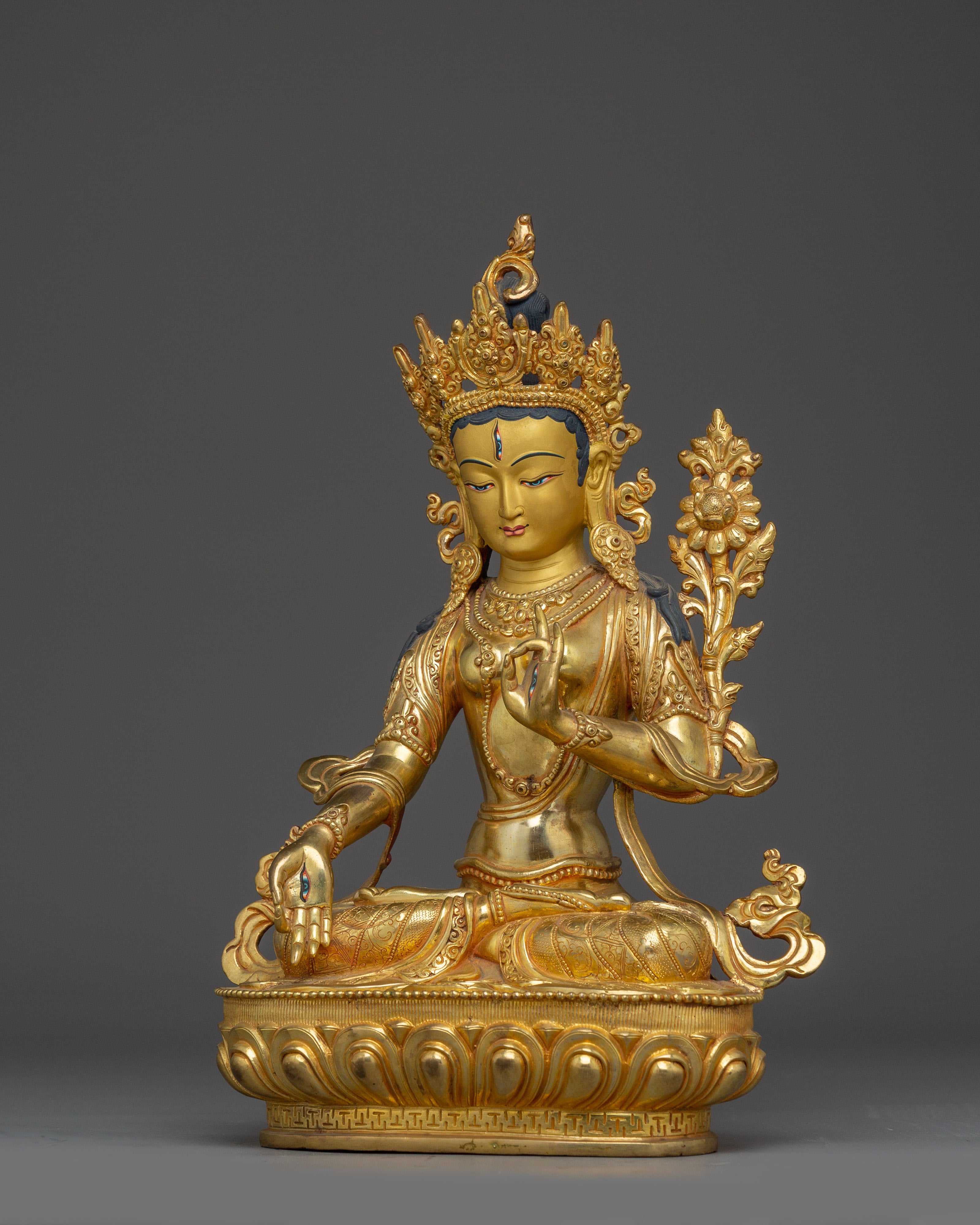 Meditation Goddess White Tara Statue | Peaceful Tara