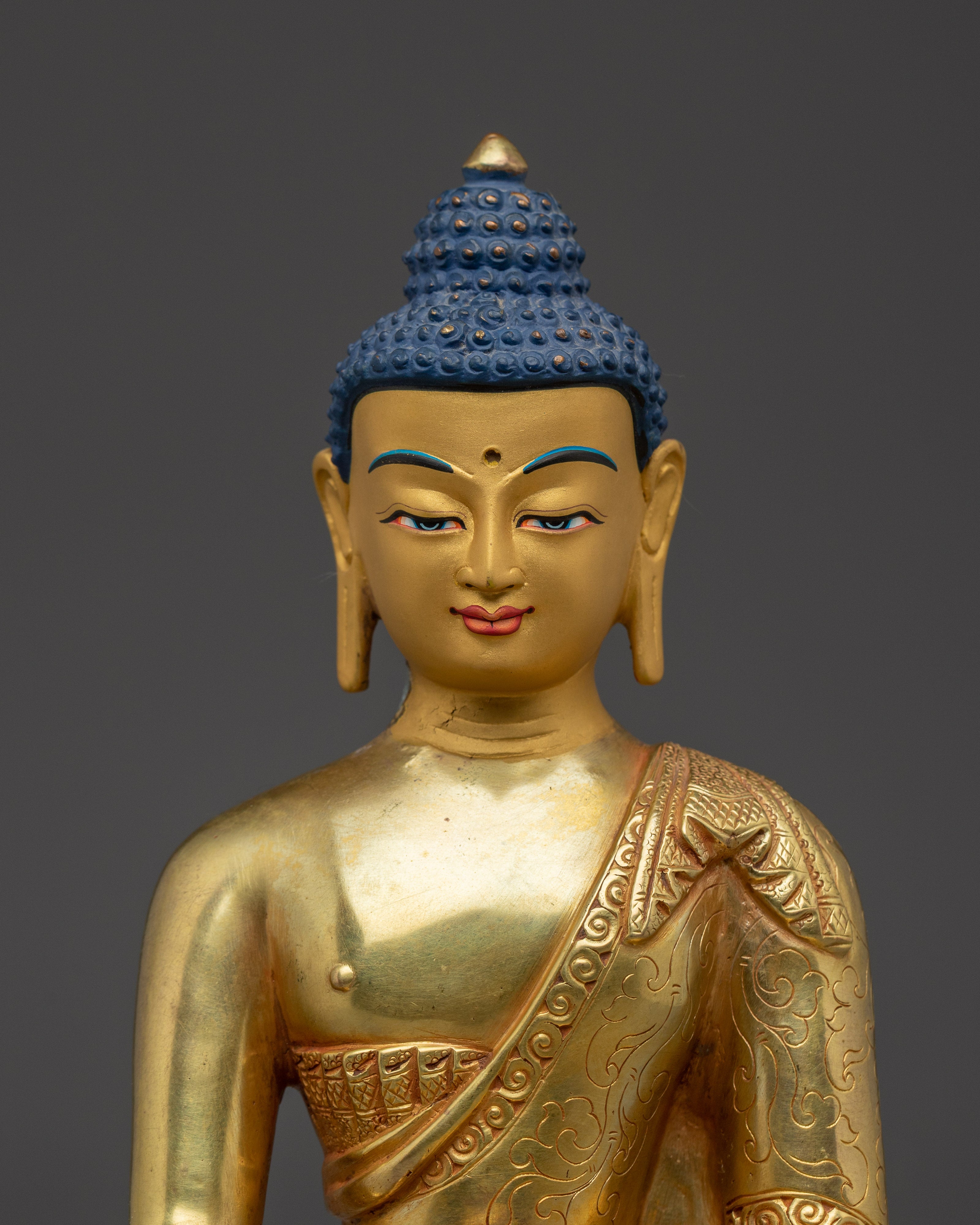 Peaceful Shakyamuni Buddha in Copper | Sculpture for Meditation and Spiritual Decor