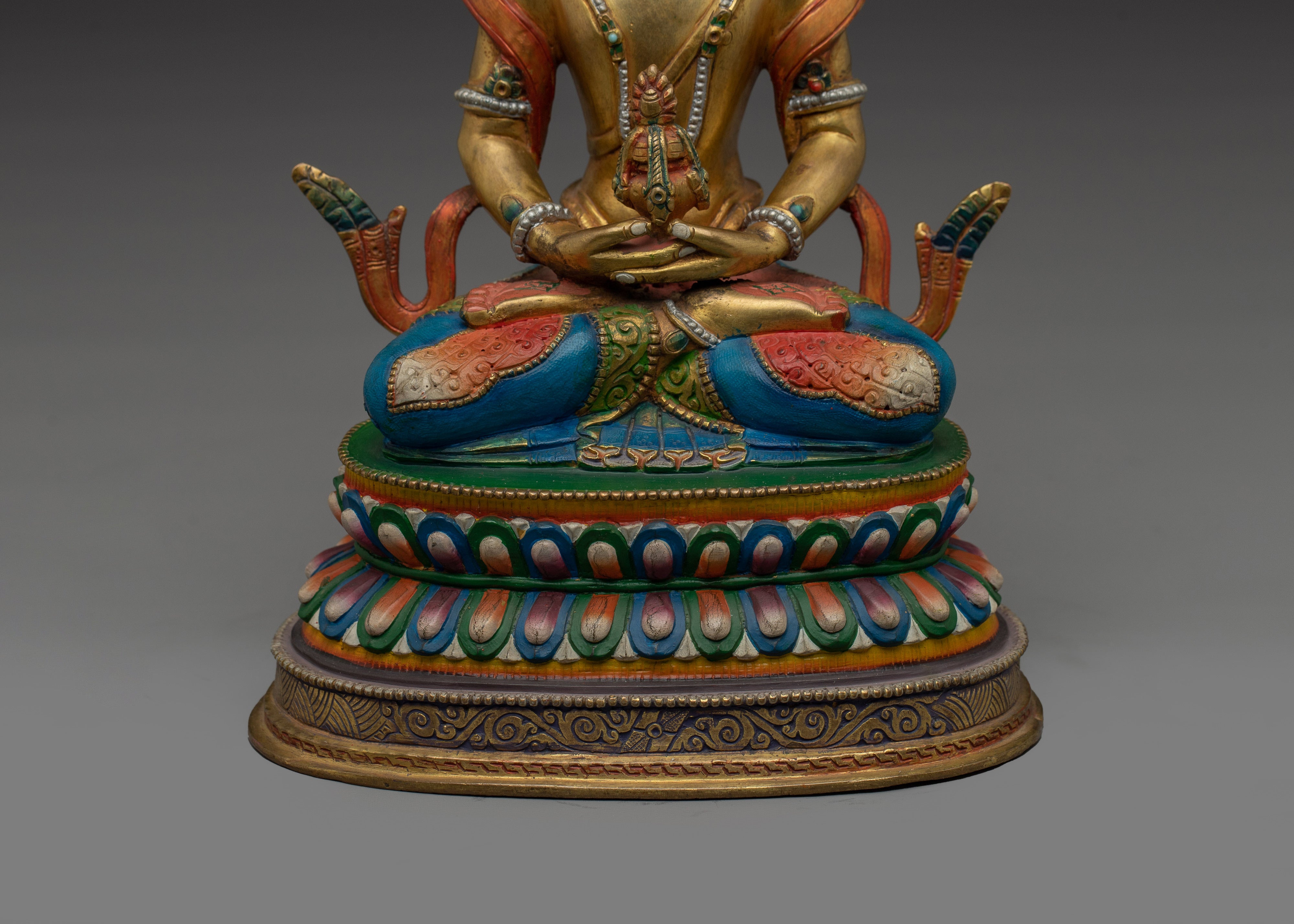Colorful Amitayus Copper Statue | Buddhist Deity for Longevity