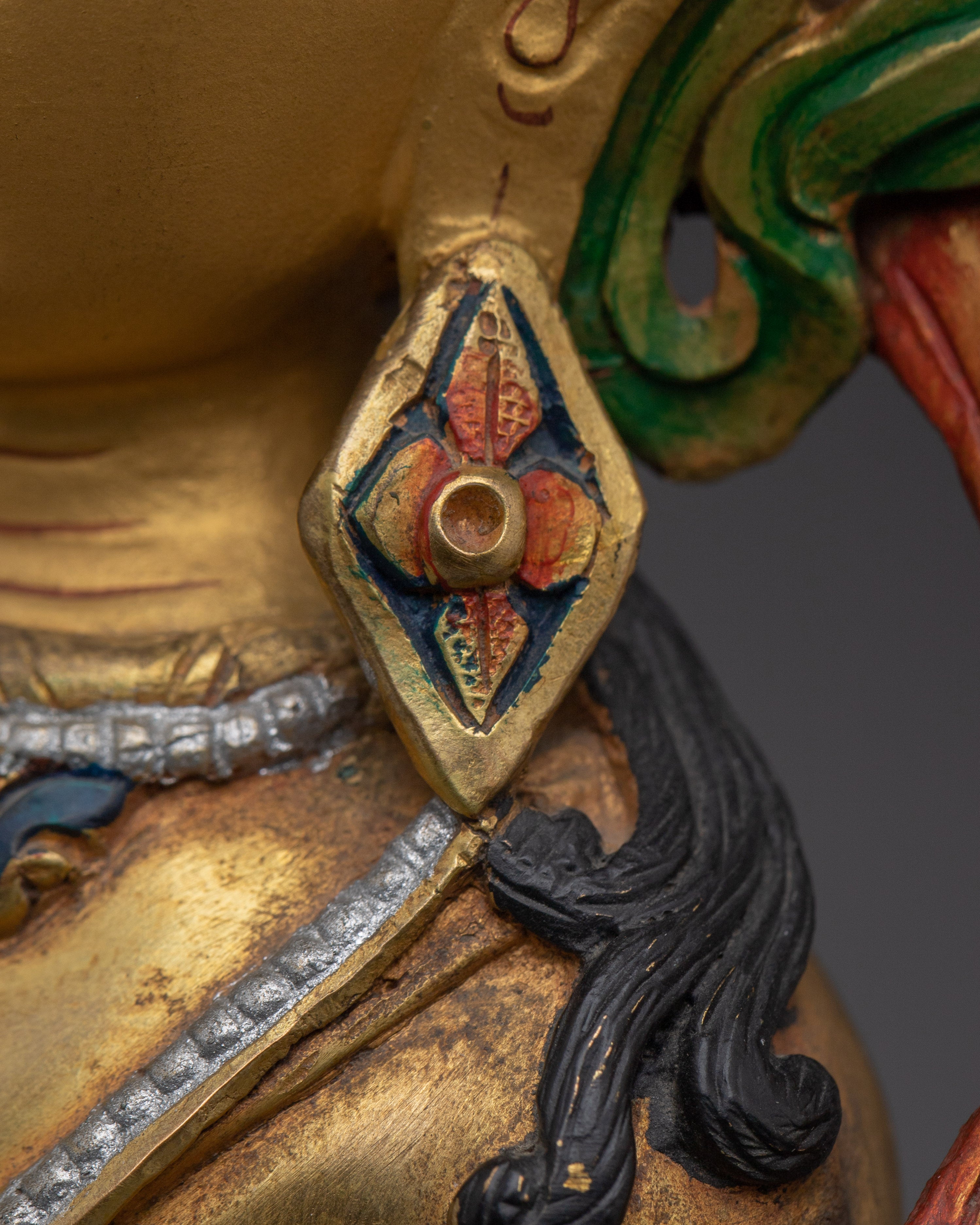 Colorful Amitayus Copper Statue | Buddhist Deity for Longevity