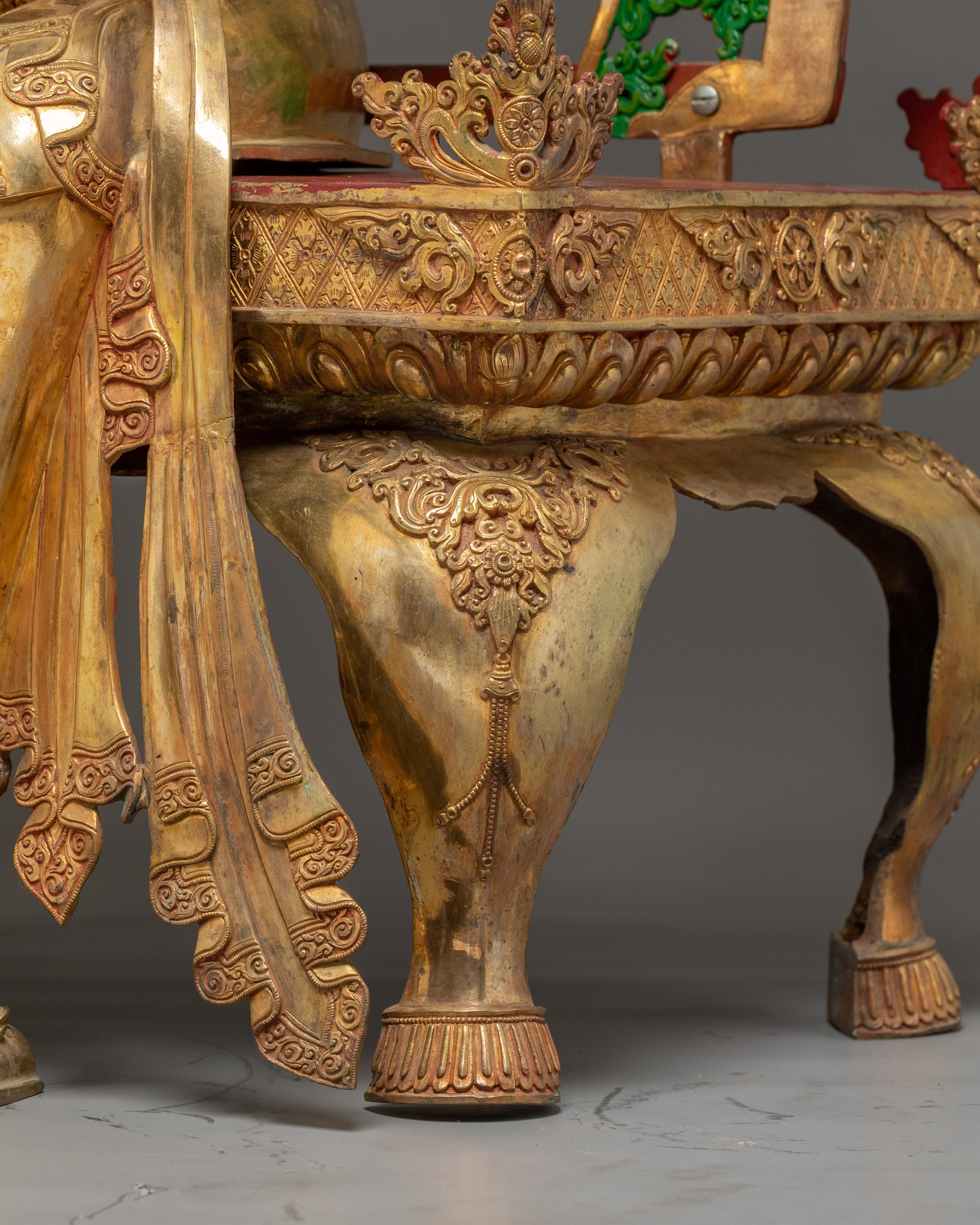 24K Gold Maitreya Buddha Statue | Meditation Shrine Decor