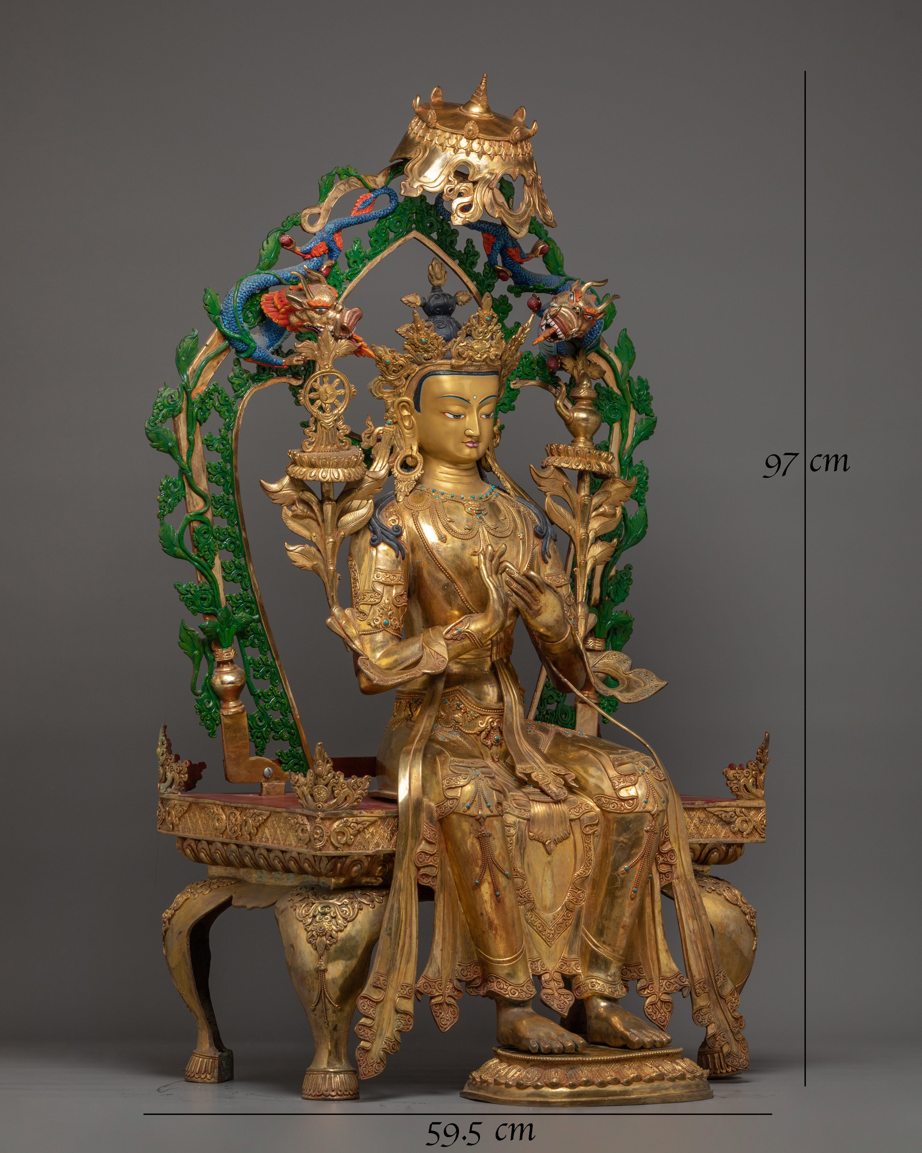24K Gold Maitreya Buddha Statue