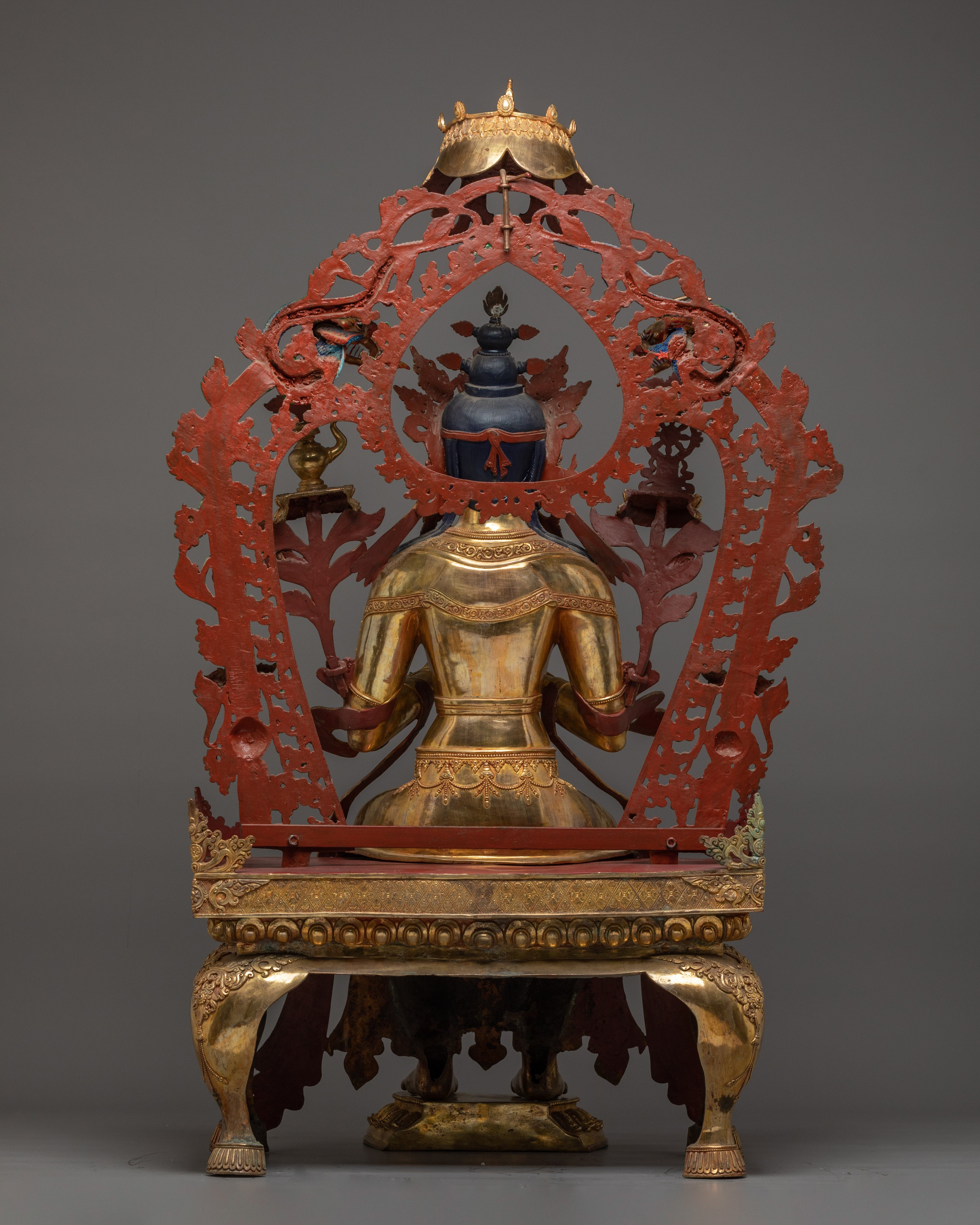 24K Gold Maitreya Buddha Statue | Meditation Shrine Decor