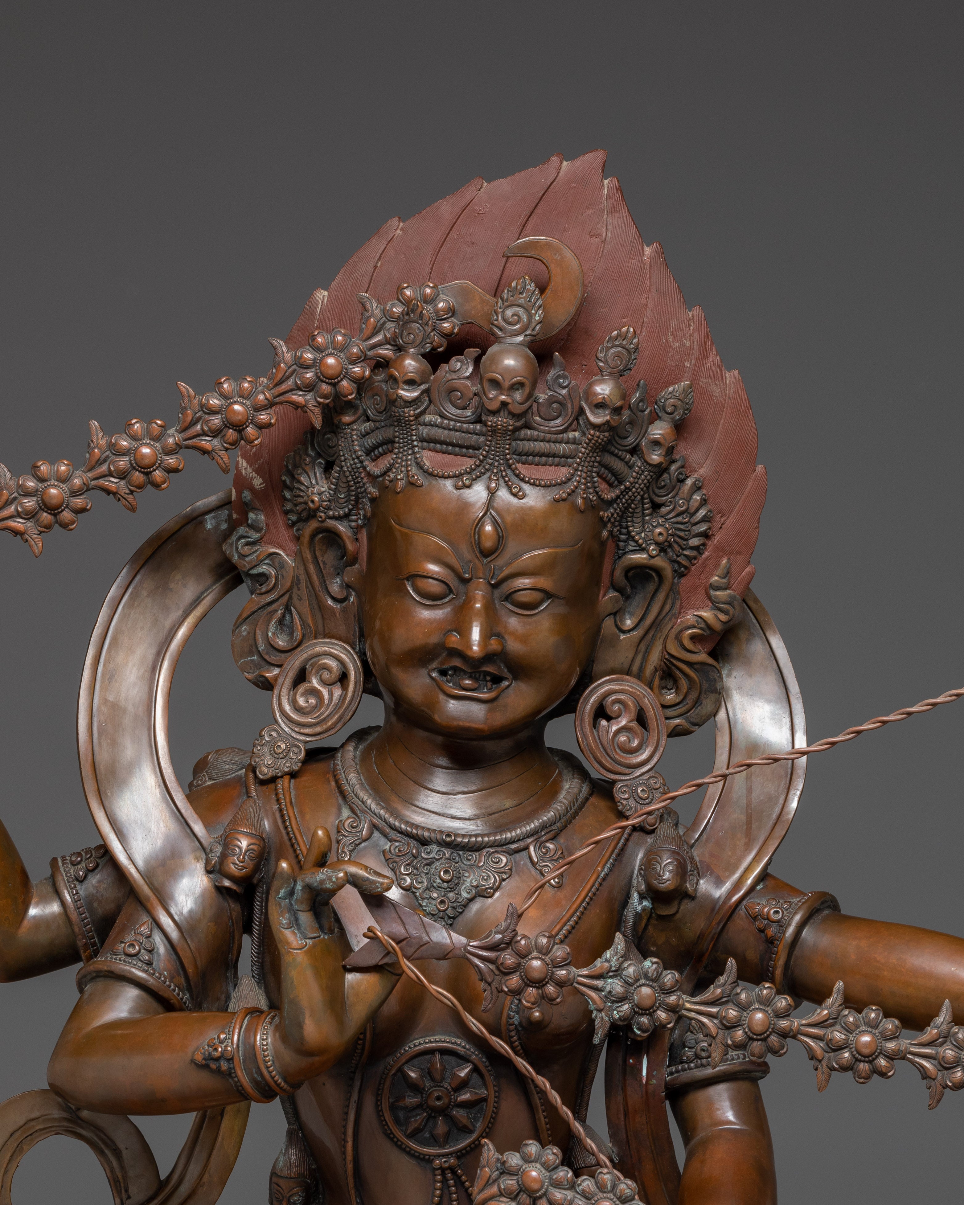 Oxidized Copper Kurkulla Statue | Tantric Goddess Sculpture from Nepal