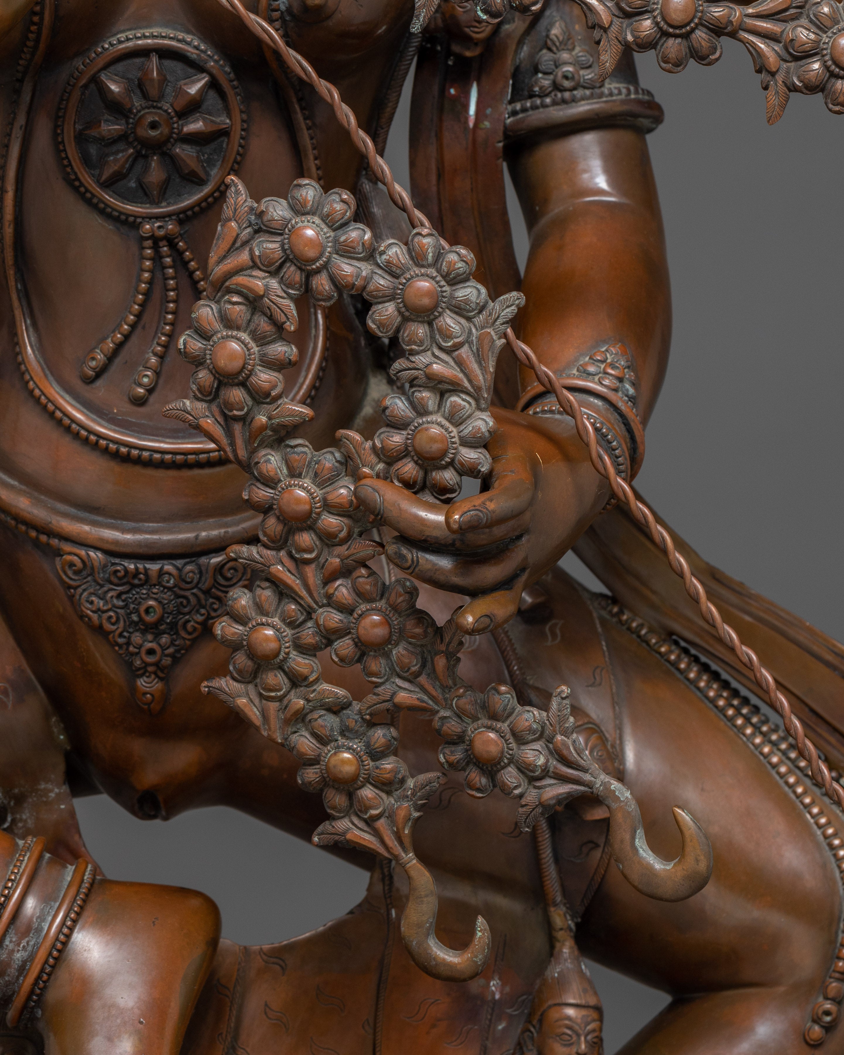 Oxidized Copper Kurkulla Statue | Tantric Goddess Sculpture from Nepal