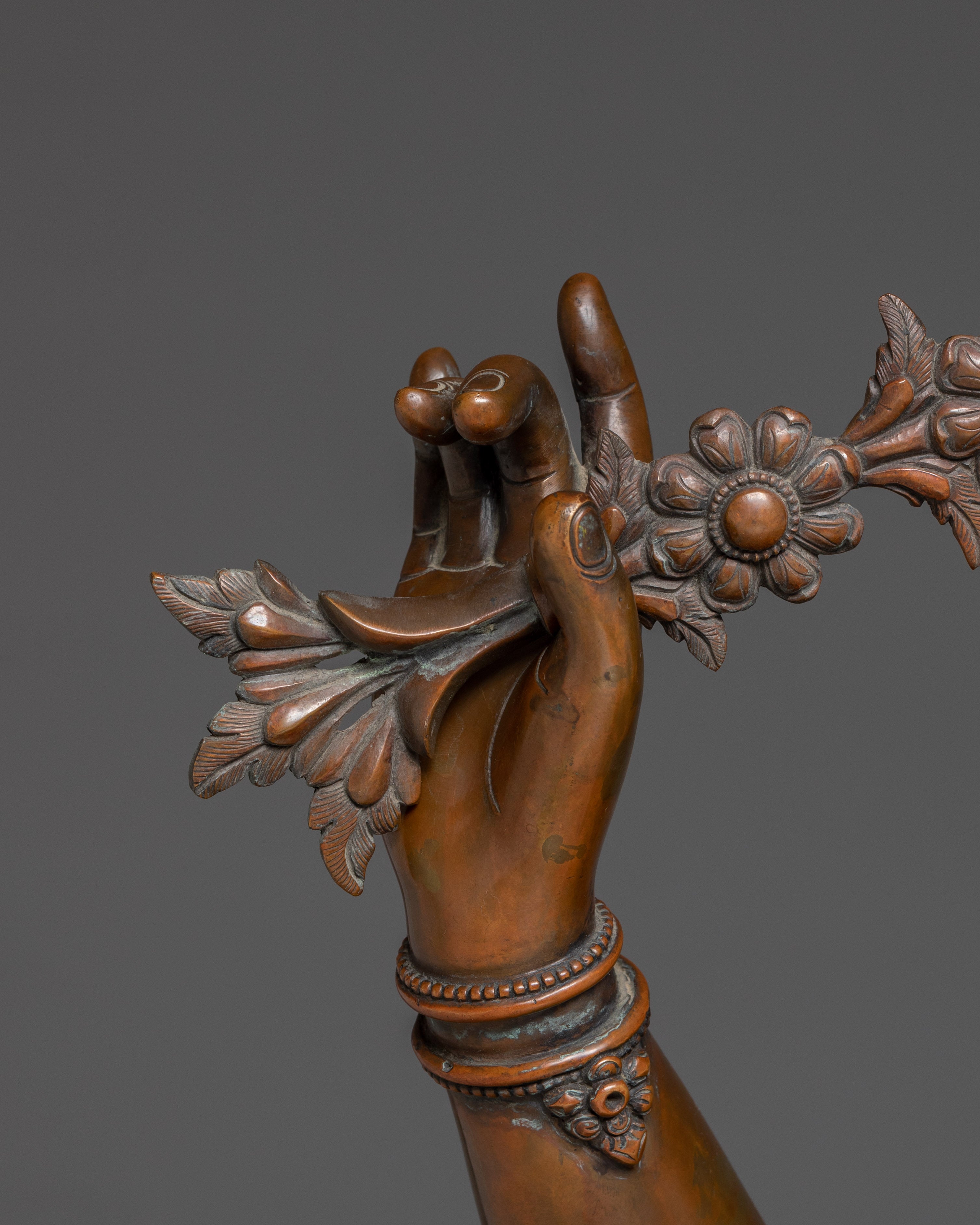 Oxidized Copper Kurkulla Statue | Tantric Goddess Sculpture from Nepal