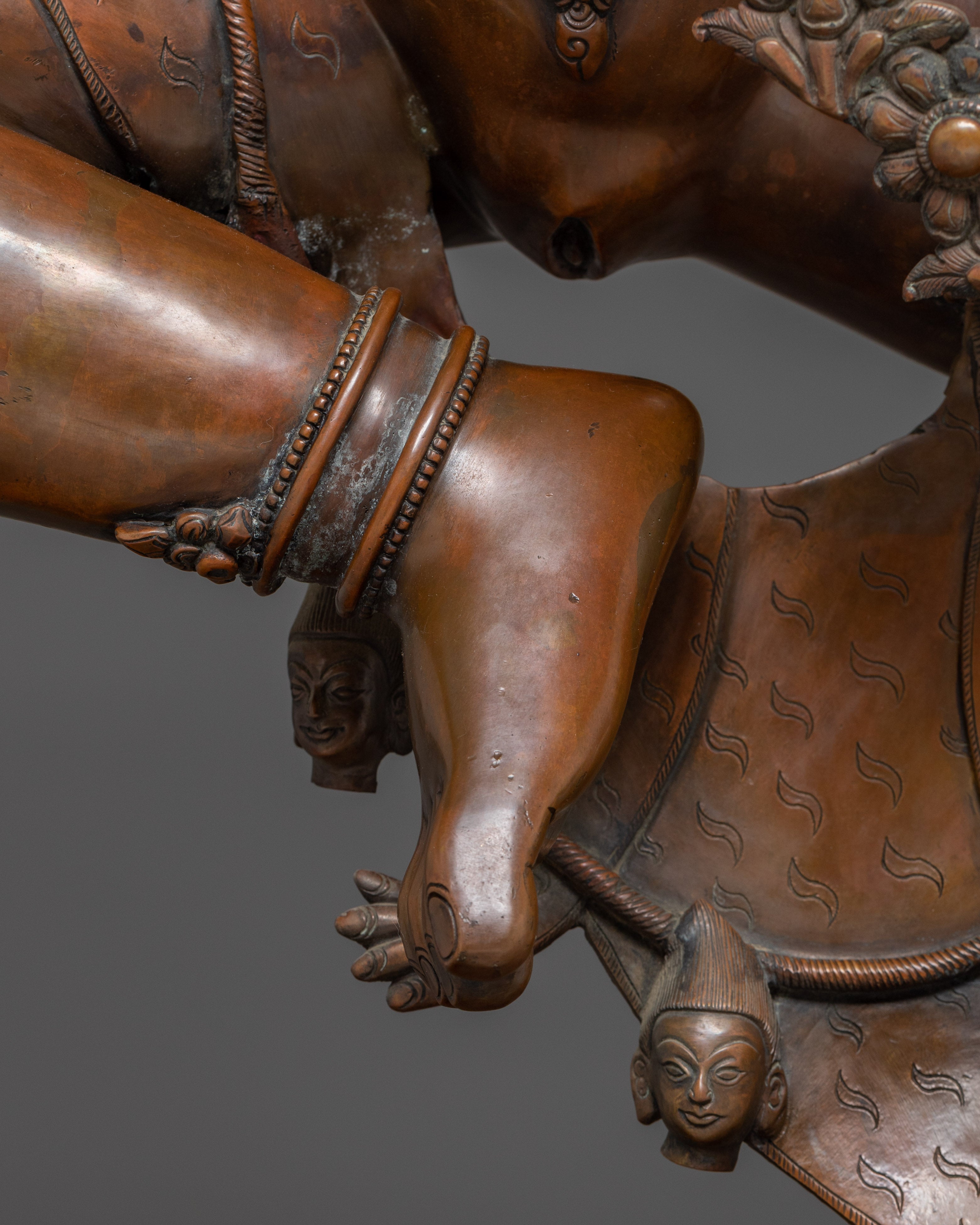 Oxidized Copper Kurkulla Statue | Tantric Goddess Sculpture from Nepal