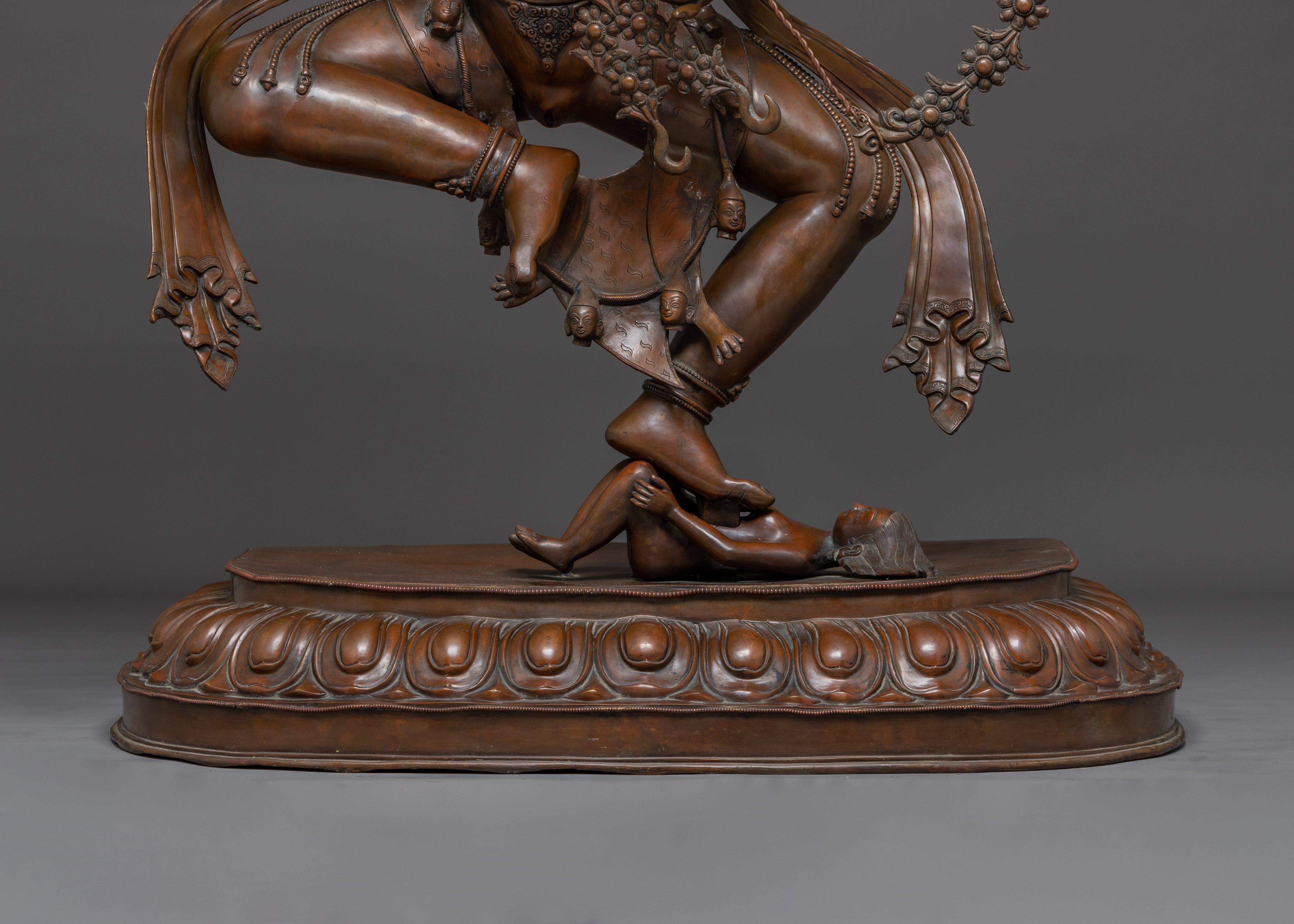 Oxidized Copper Kurkulla Statue | Tantric Goddess Sculpture from Nepal