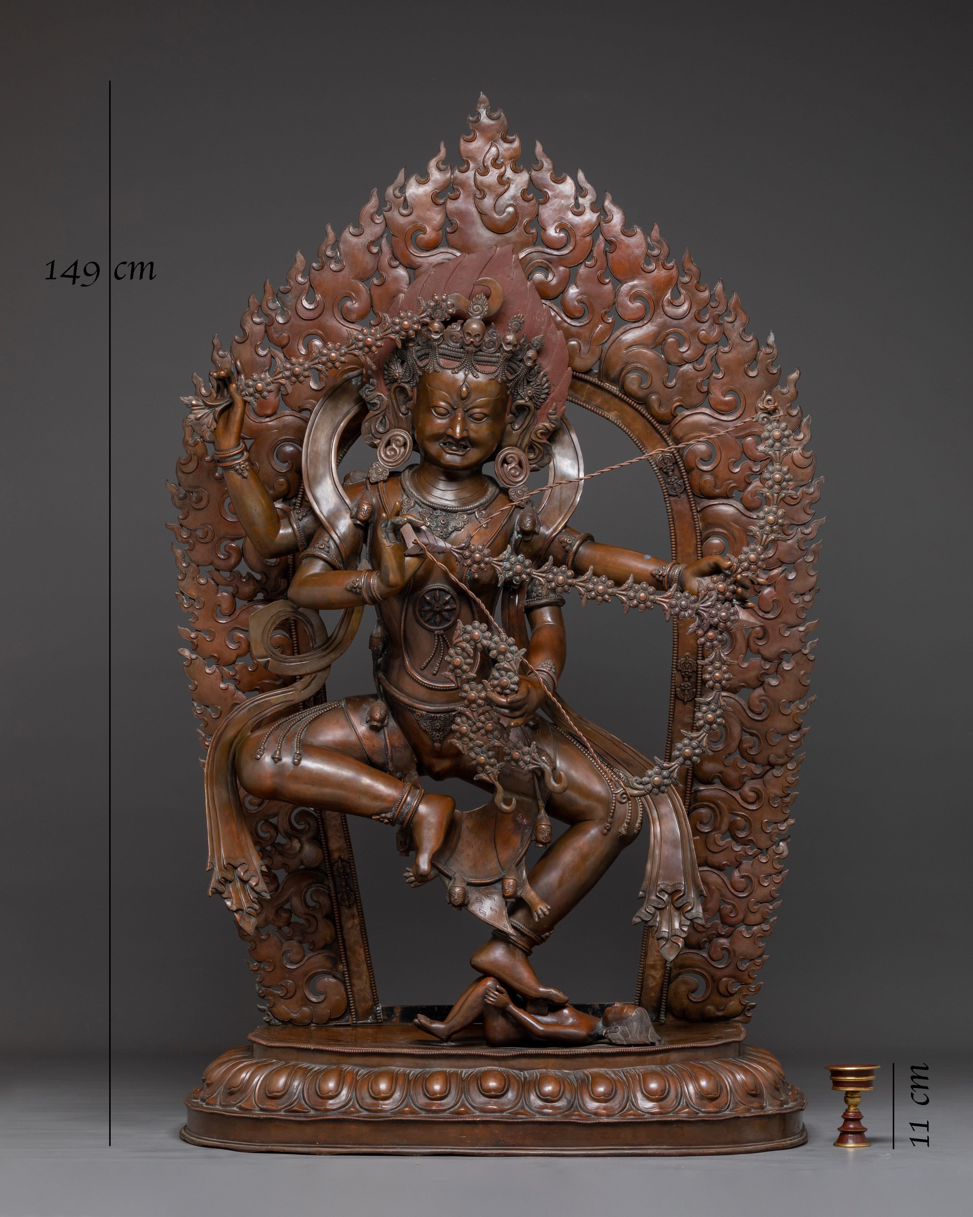 Oxidized Copper Kurkulla Statue | Tantric Goddess Sculpture from Nepal