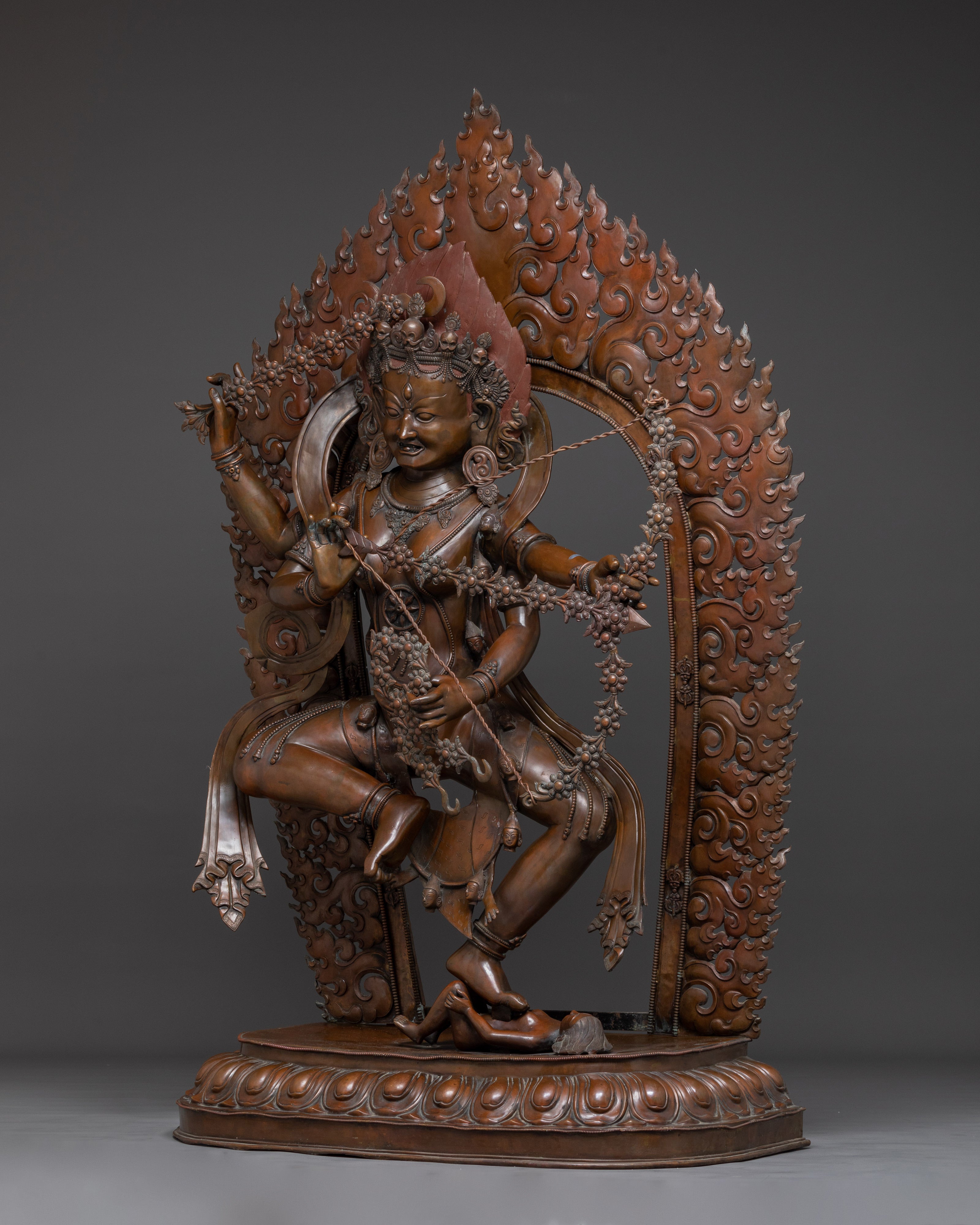 Oxidized Copper Kurkulla Statue | Tantric Goddess Sculpture from Nepal