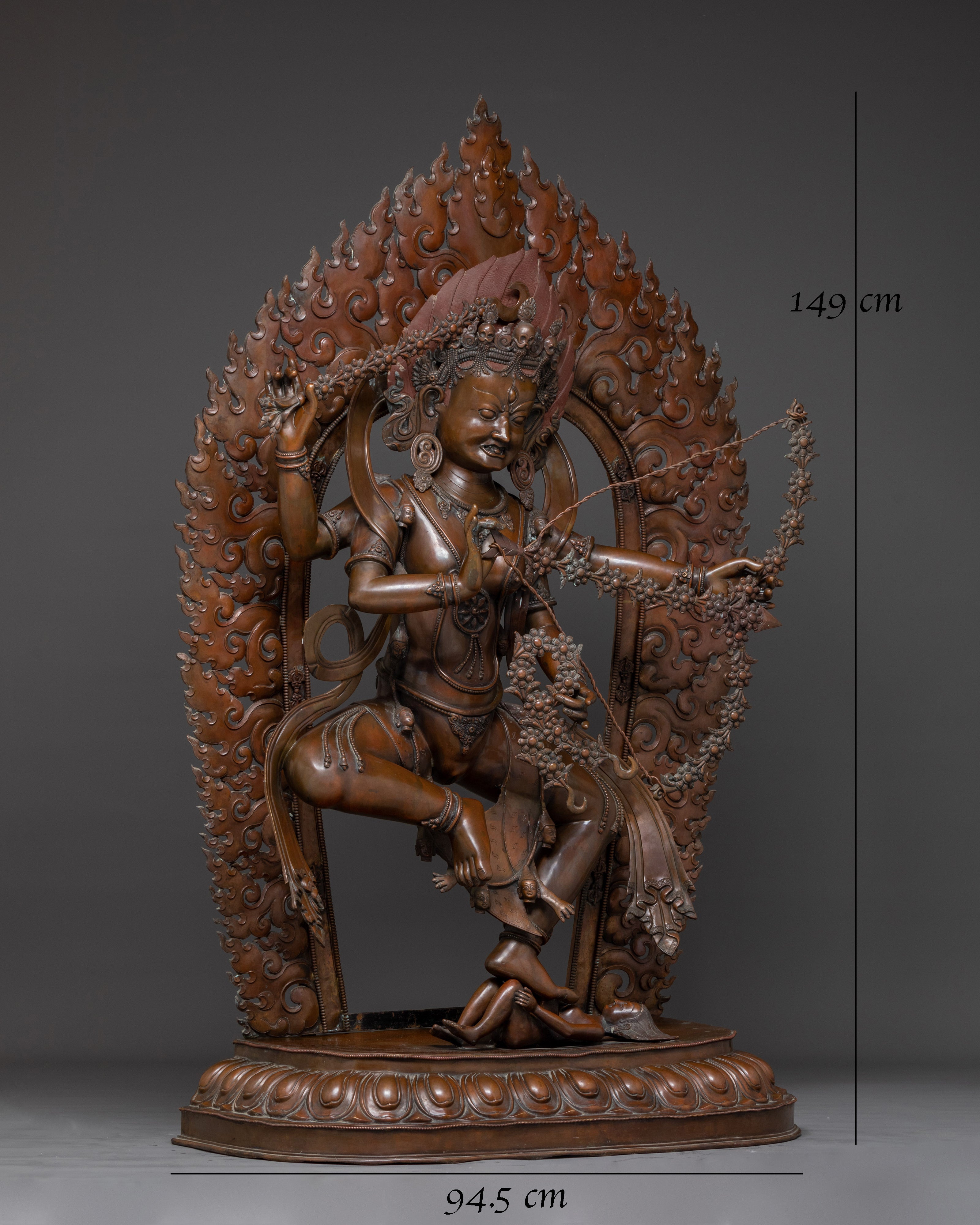 Oxidized Copper Kurkulla Statue