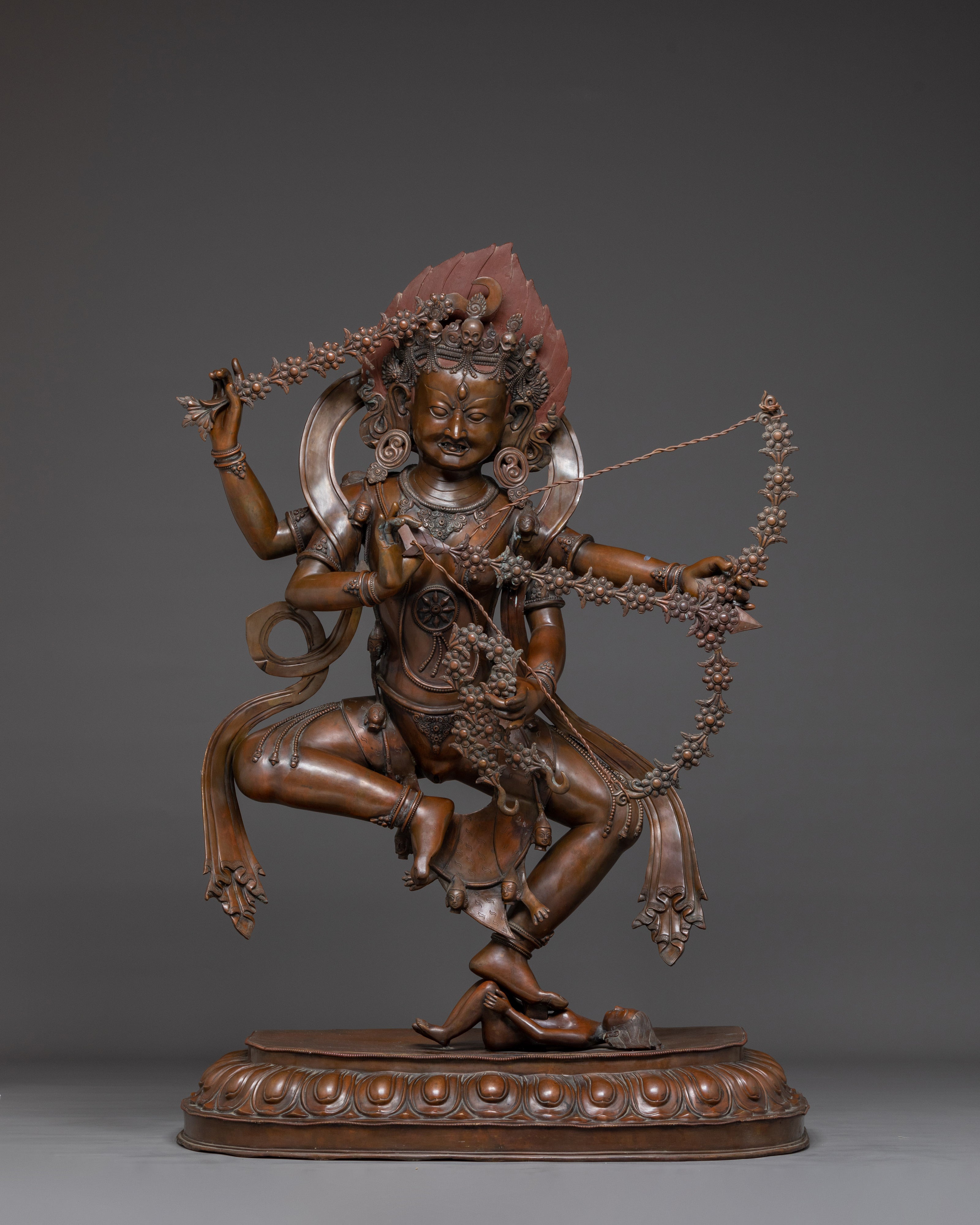 Oxidized Copper Kurkulla Statue | Tantric Goddess Sculpture from Nepal